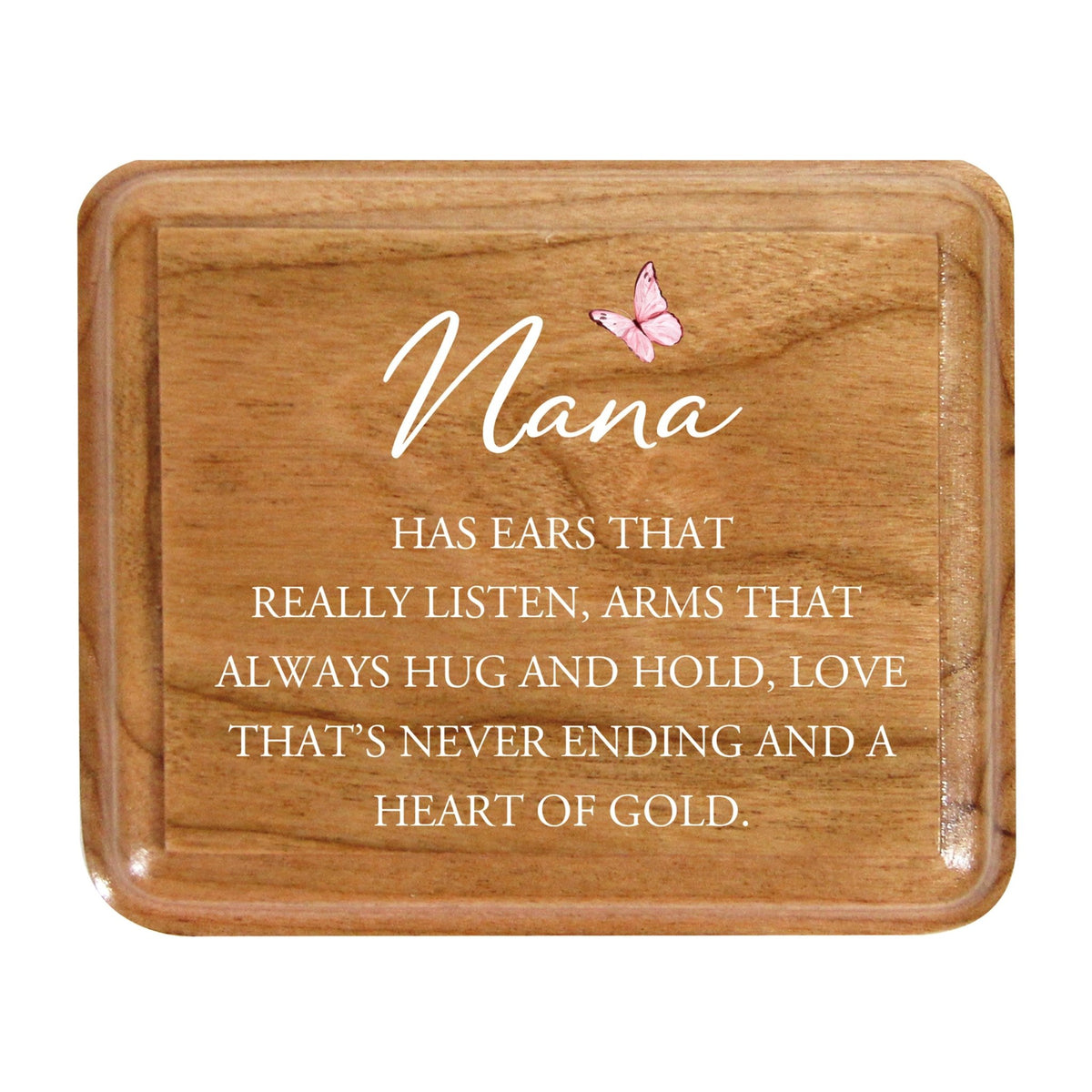 Modern Keepsake Box Inspirational Quotes for Nana 3.5x3 Nana Has Ears - LifeSong Milestones