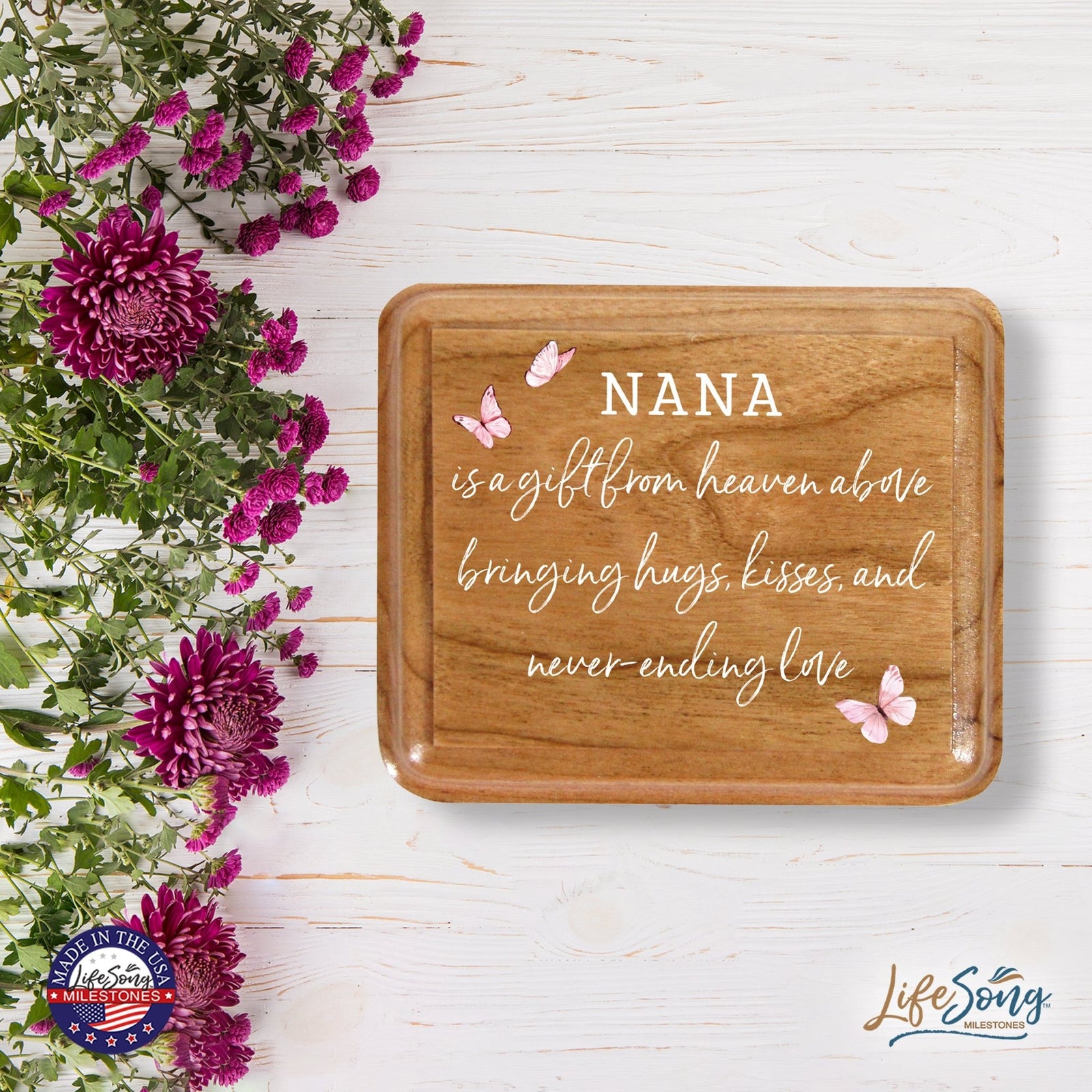 Modern Keepsake Box Inspirational Quotes for Nana 3.5x3 Nana Is A Gift - LifeSong Milestones