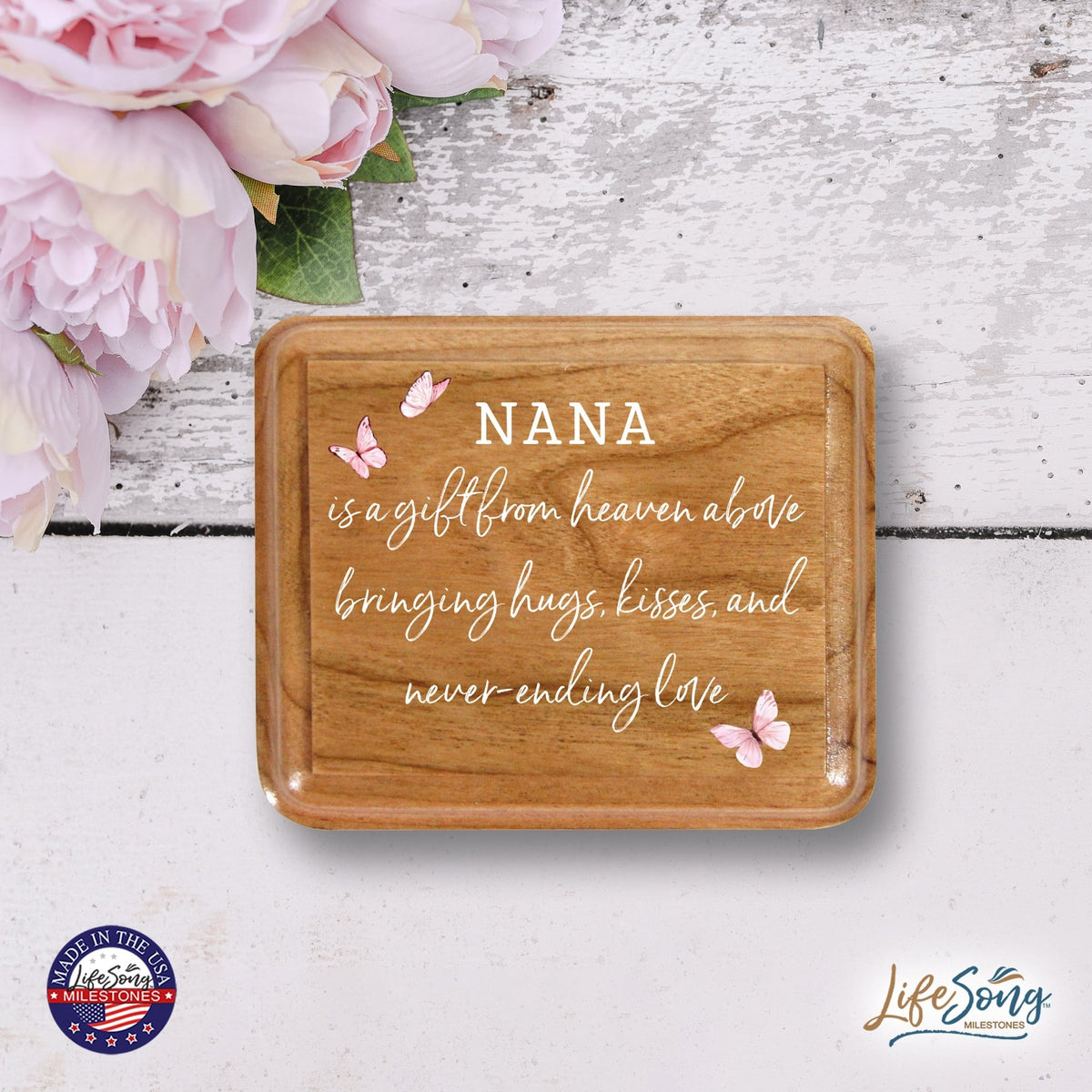 Modern Keepsake Box Inspirational Quotes for Nana 3.5x3 Nana Is A Gift - LifeSong Milestones