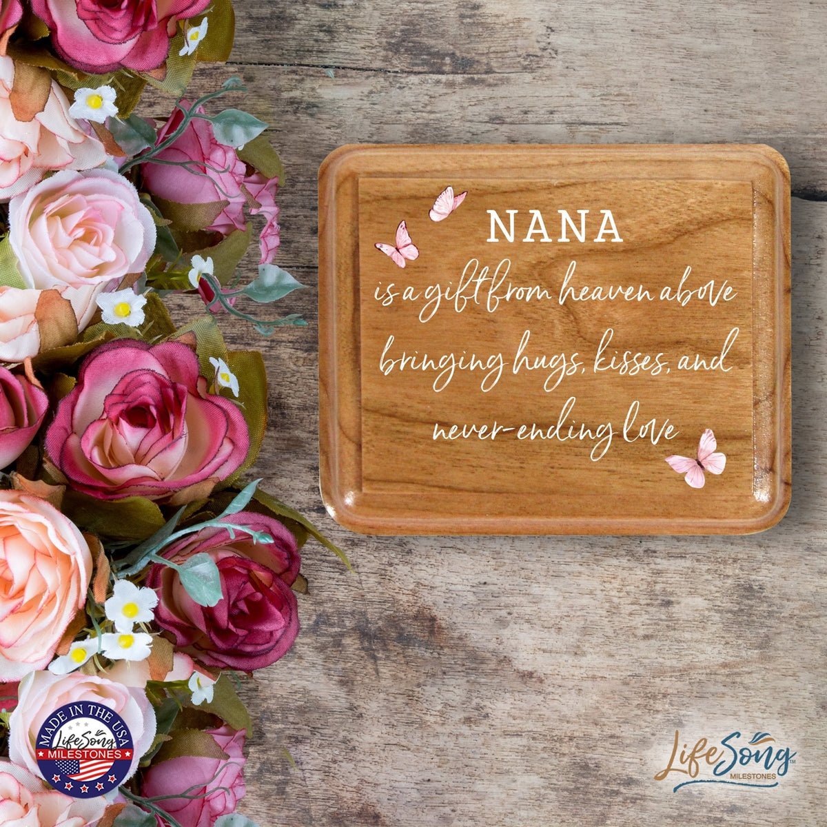 Modern Keepsake Box Inspirational Quotes for Nana 3.5x3 Nana Is A Gift - LifeSong Milestones