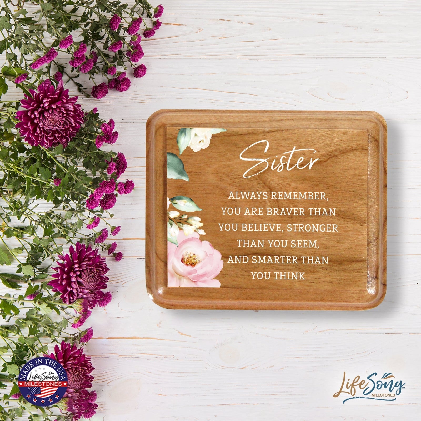 Modern Keepsake Box Inspirational Quotes for Sister 3.5x3 Sister - LifeSong Milestones