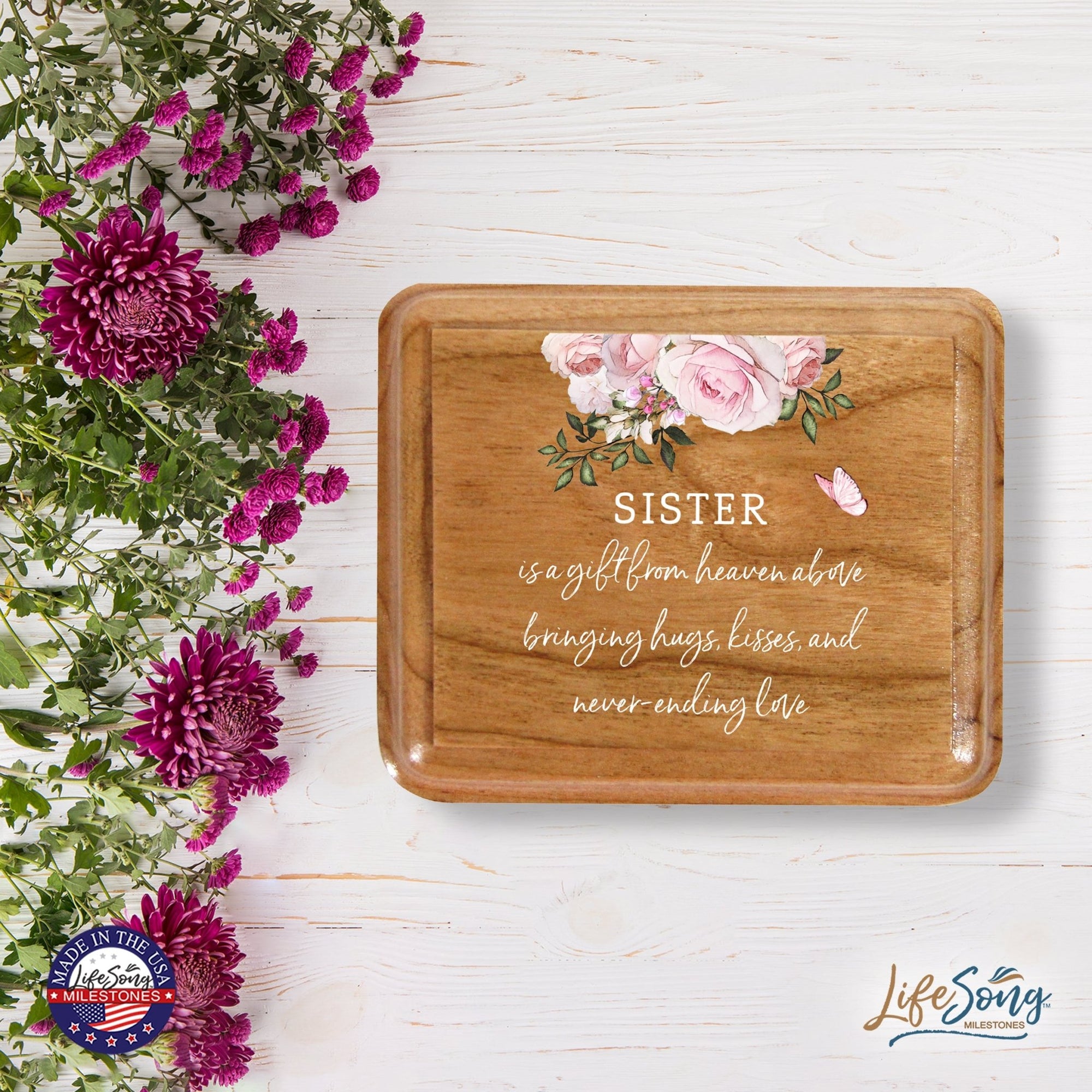 Modern Keepsake Box Inspirational Quotes for Sister 3.5x3 Sister - LifeSong Milestones
