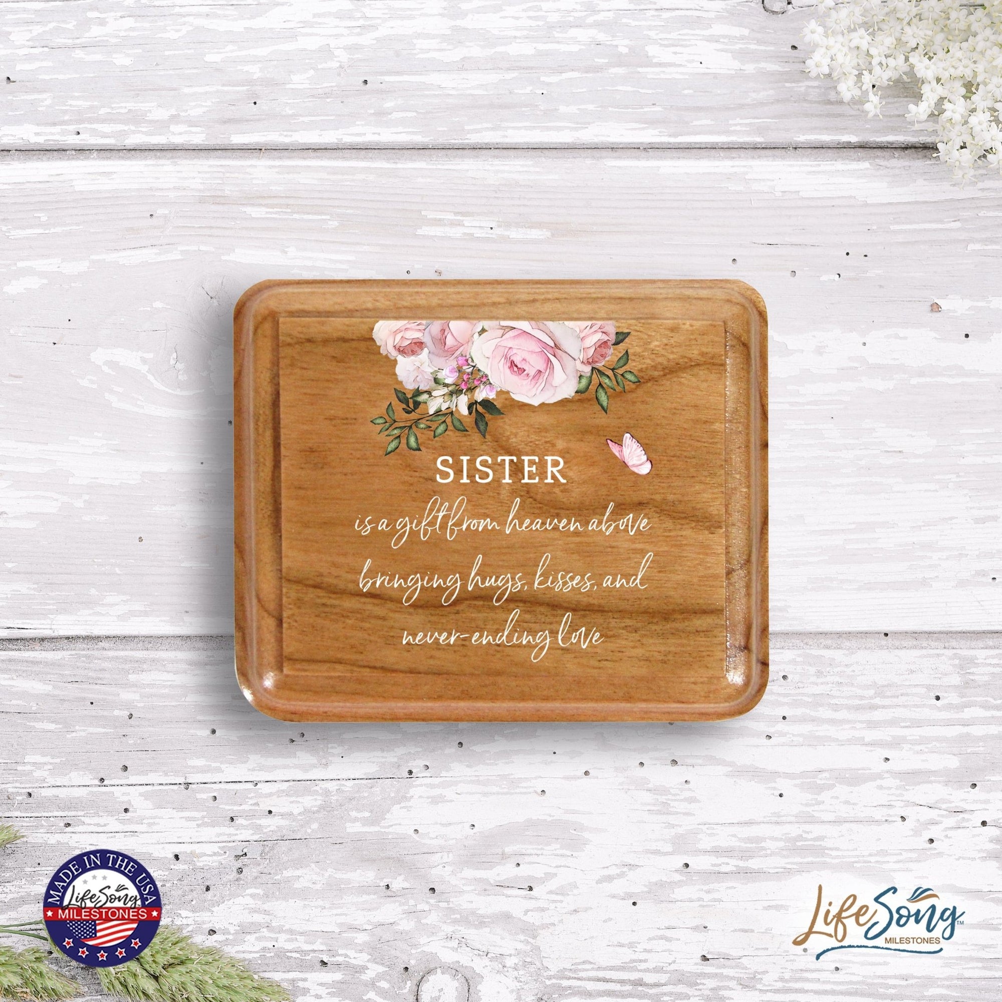 Modern Keepsake Box Inspirational Quotes for Sister 3.5x3 Sister - LifeSong Milestones