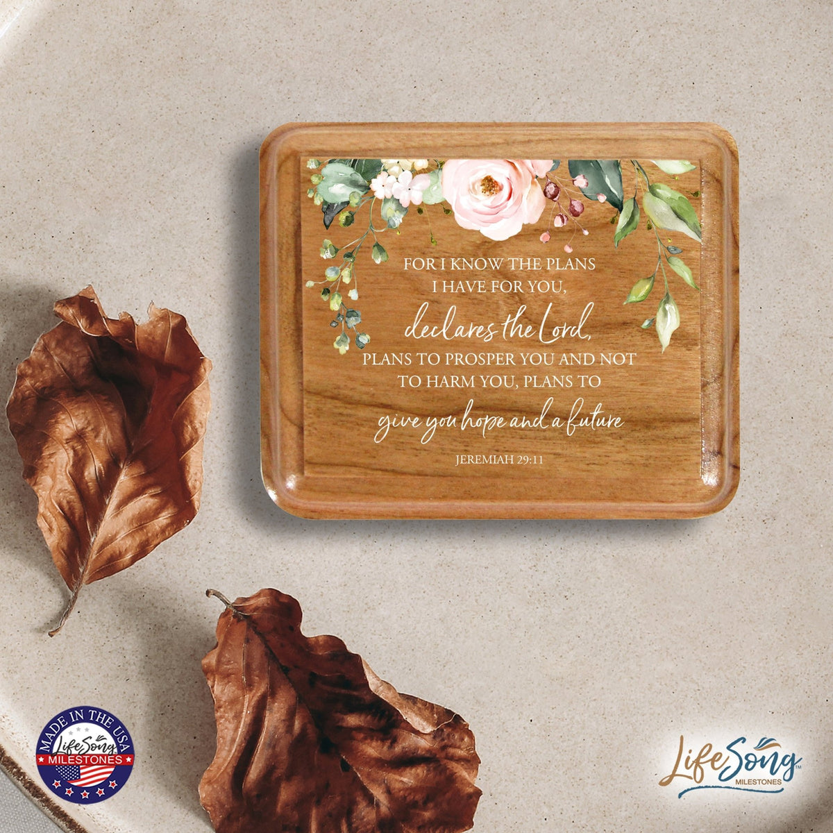 Modern Keepsake Box with Inspirational Quotes 3.5x3 Girls - LifeSong Milestones