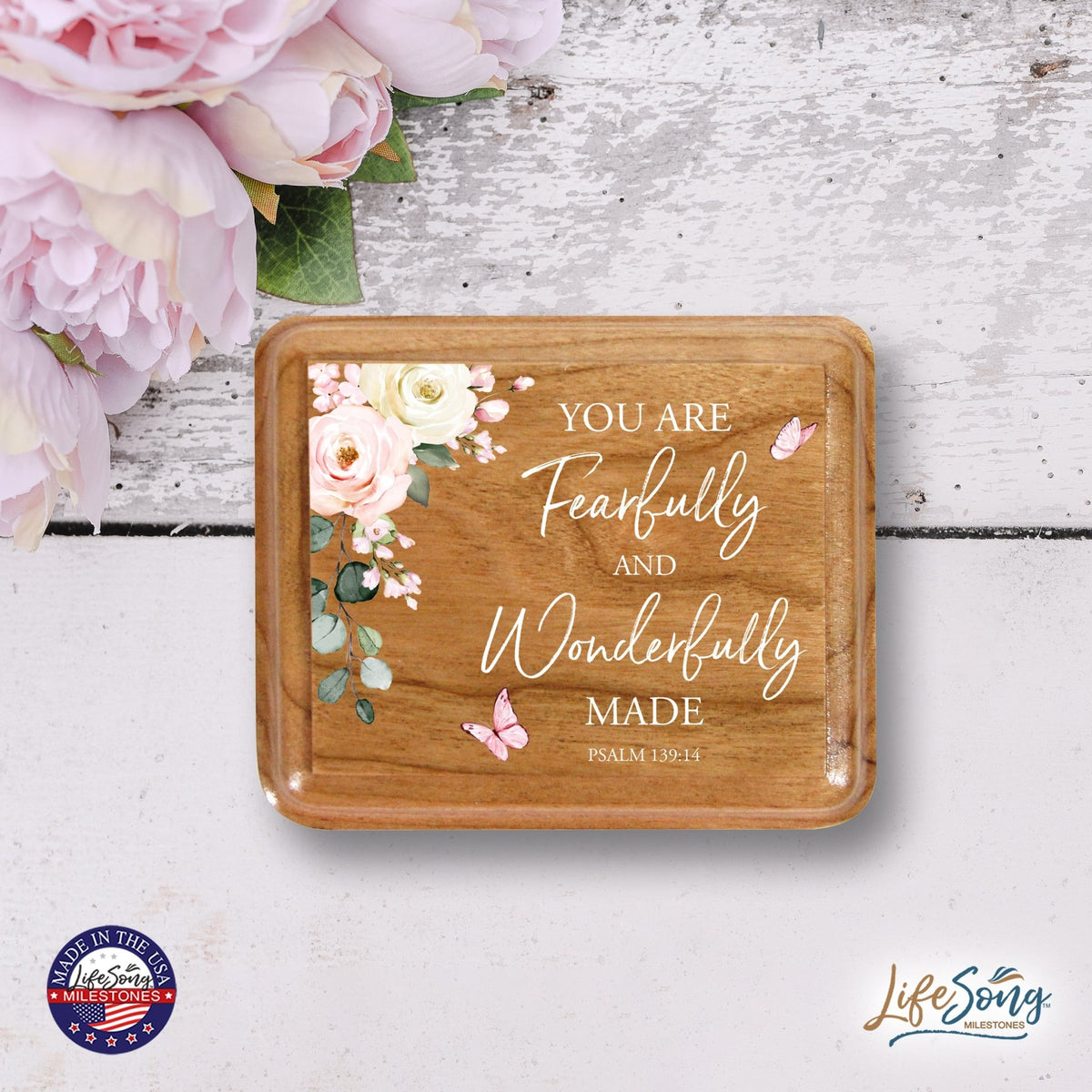 Modern Keepsake Box with Inspirational Quotes 3.5x3 Girls - LifeSong Milestones