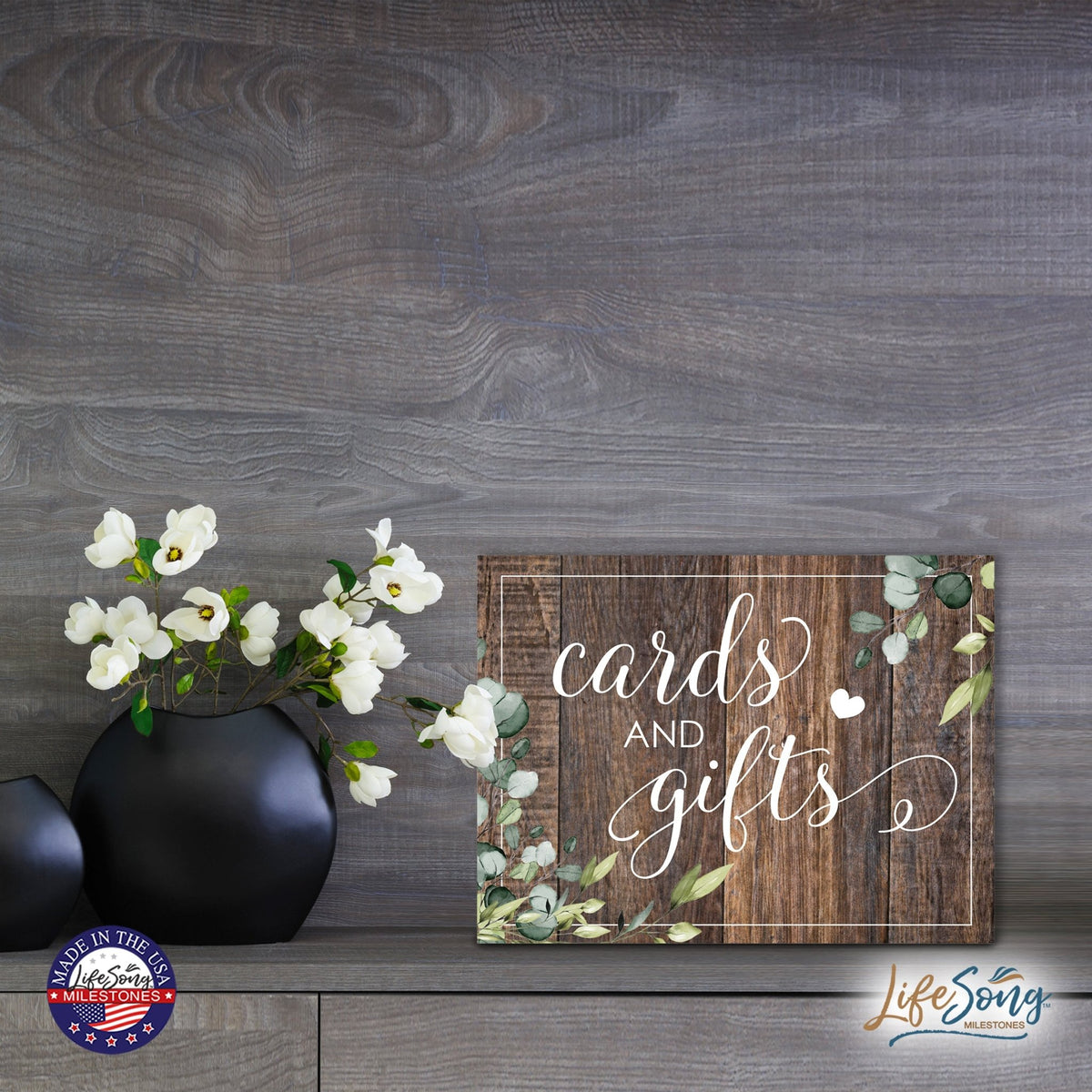 Modern Memorial 3 Piece Set Wooden 6x8 inches Hanging Wall Art Sign – Cards and Gifts - LifeSong Milestones