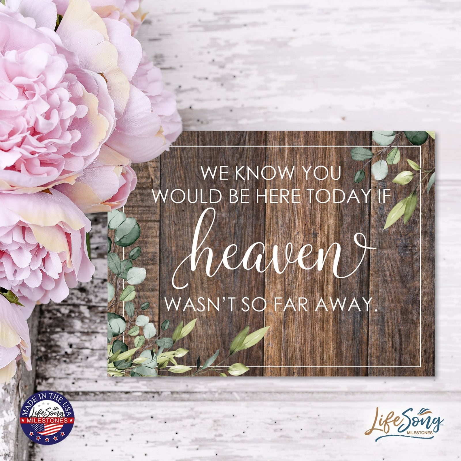 Modern Memorial 3 Piece Set Wooden 6x8 inches Hanging Wall Art Sign – Cards and Gifts - LifeSong Milestones