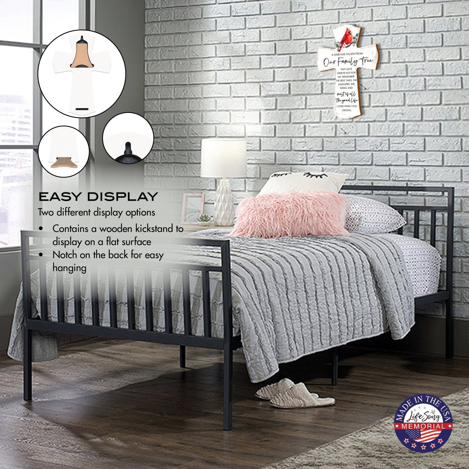 Modern Memorial Wall Cross Bereavement Gift - LifeSong Milestones