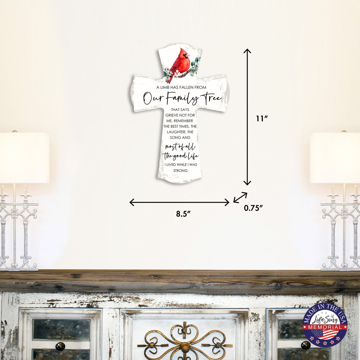 Modern Memorial Wall Cross Bereavement Gift - LifeSong Milestones