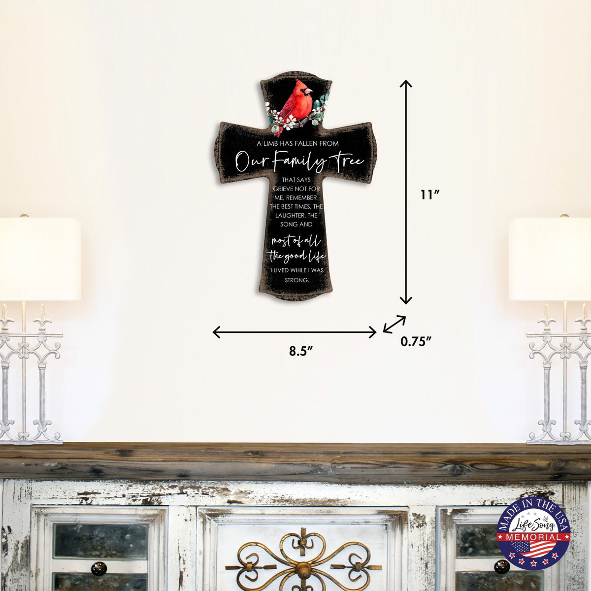 Modern Memorial Wall Cross Bereavement Gift - LifeSong Milestones