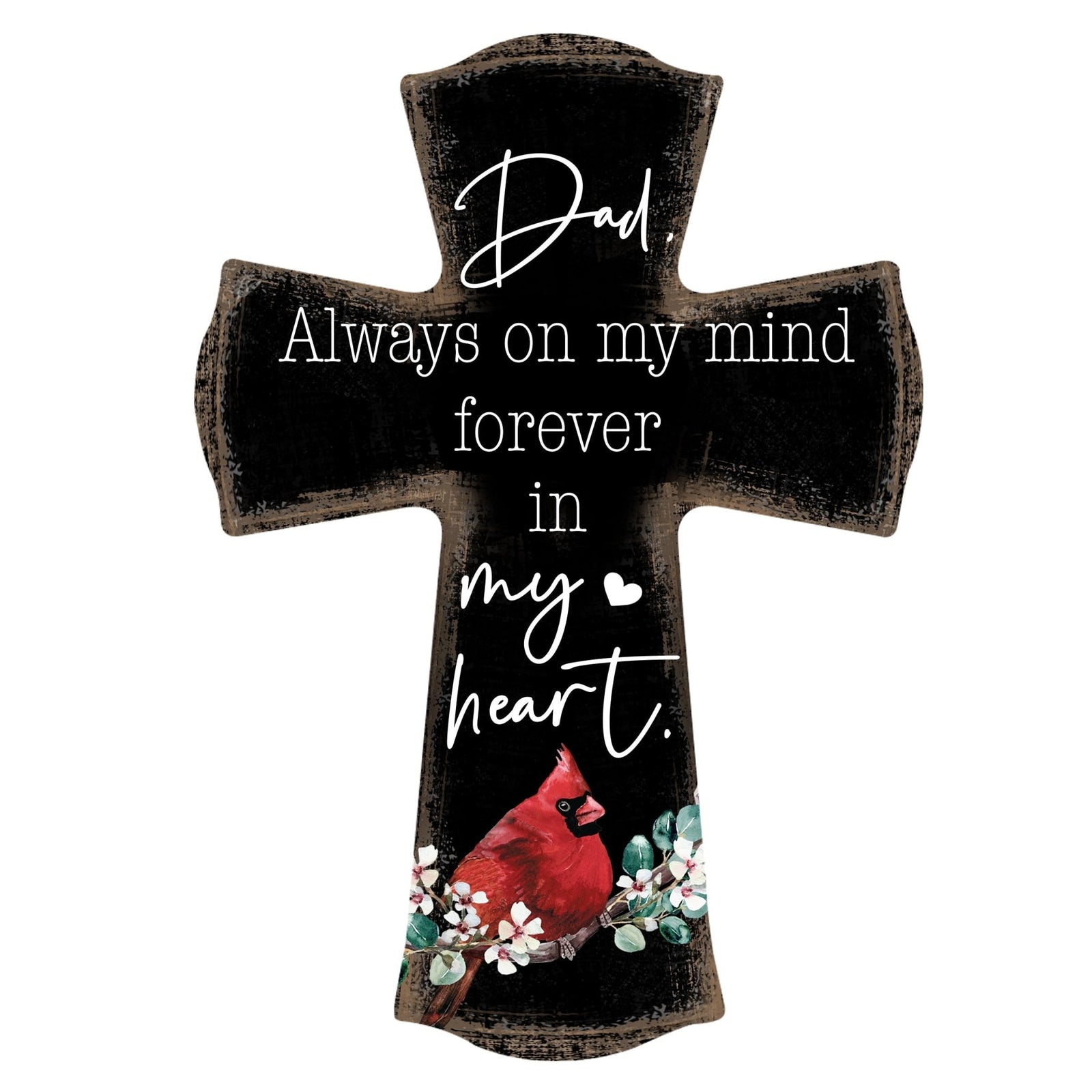 Modern Memorial Wall Cross Bereavement Gift - Always On My Mind - LifeSong Milestones