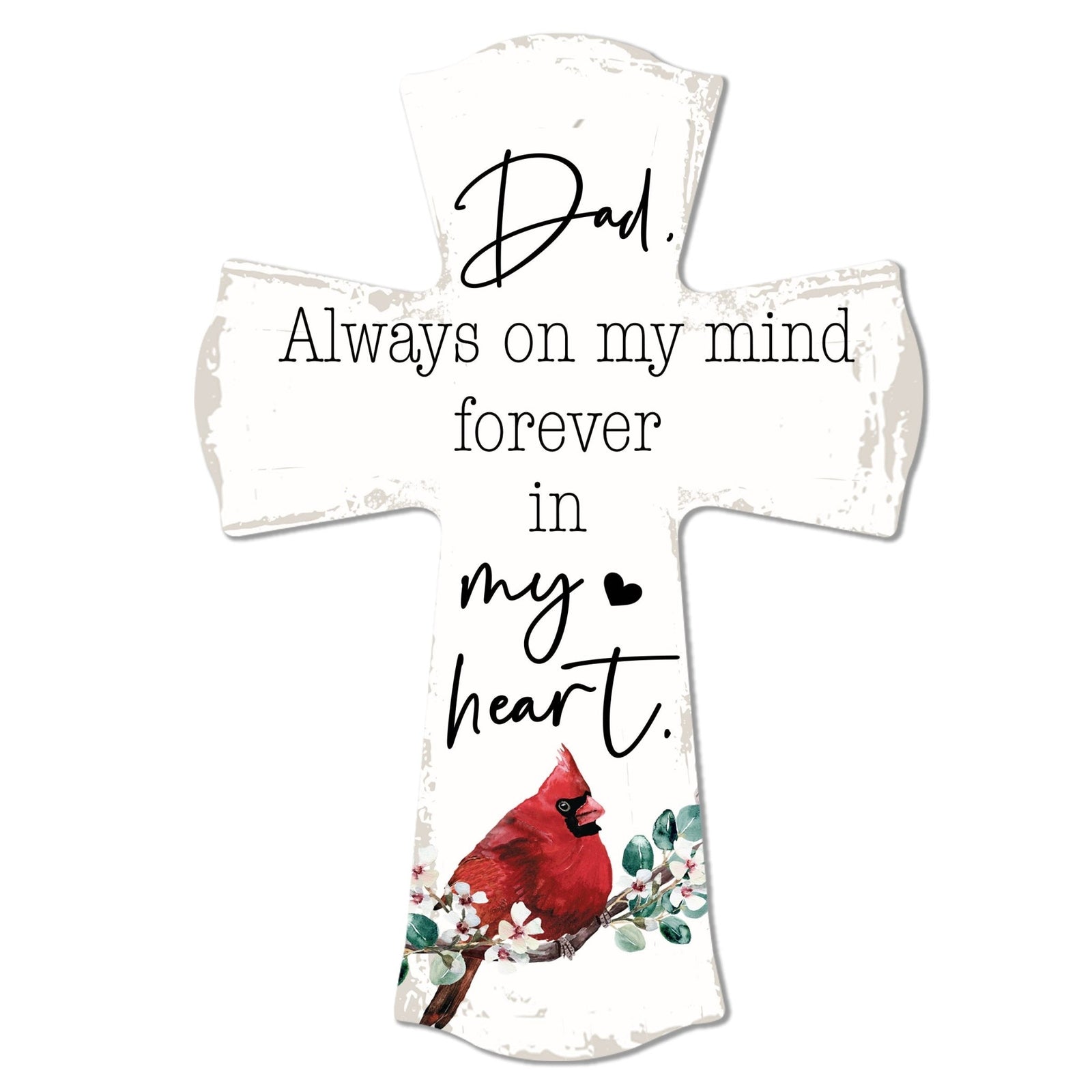 Modern Memorial Wall Cross Bereavement Gift - Always On My Mind - LifeSong Milestones