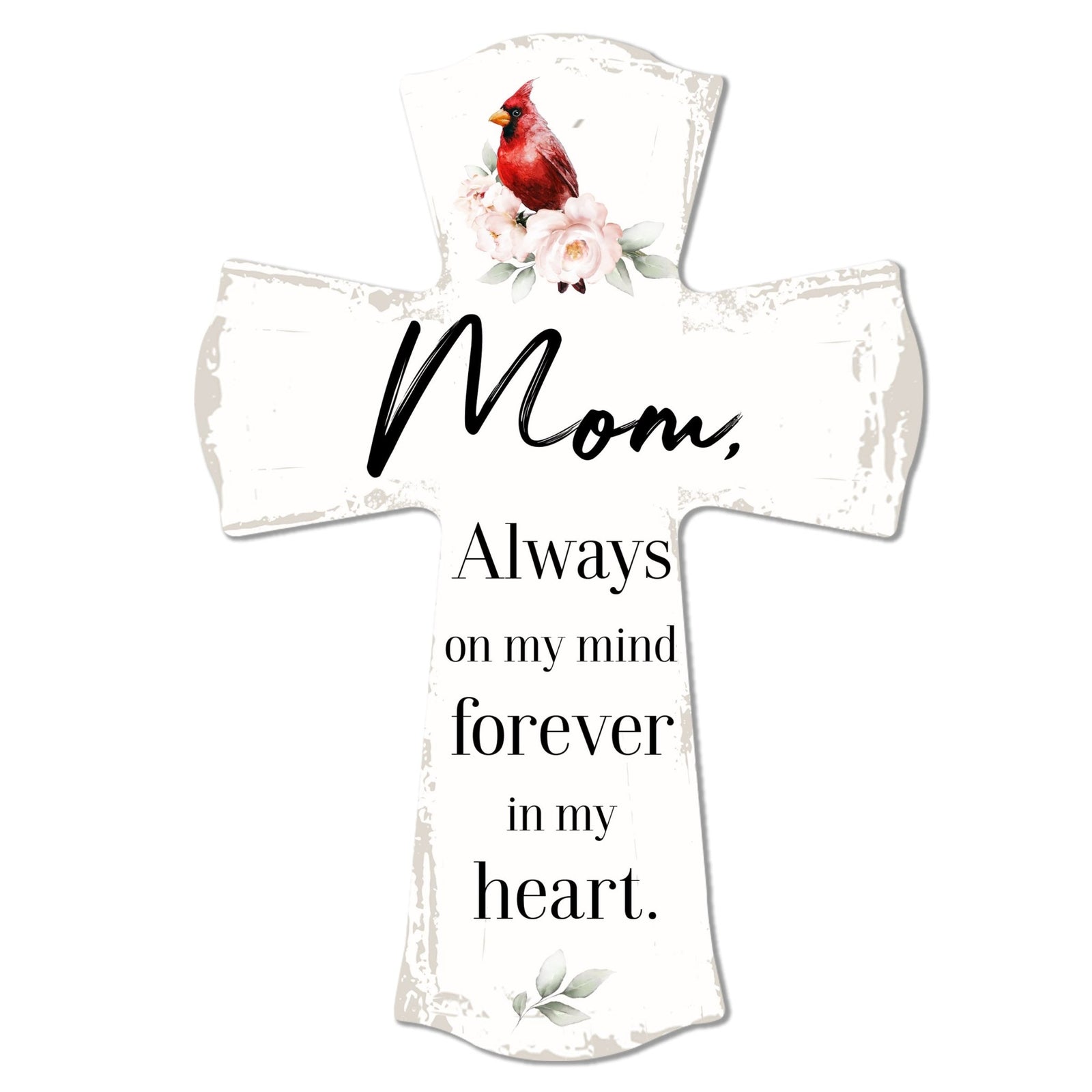 Modern Memorial Wall Cross Bereavement Gift - Always On My Mind - LifeSong Milestones