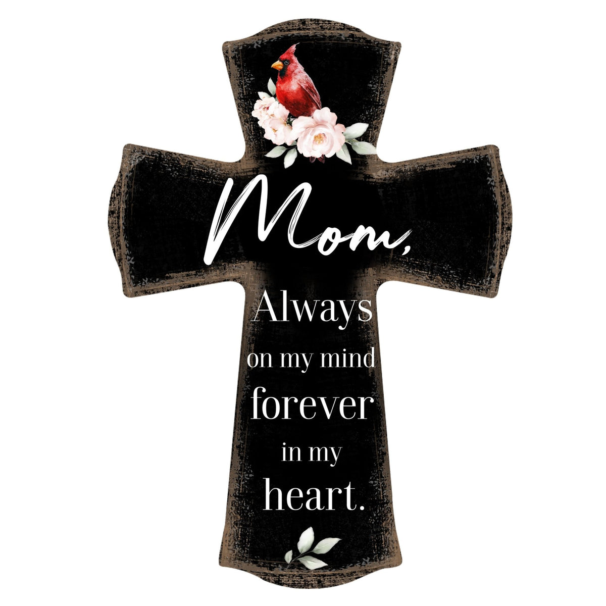 Modern Memorial Wall Cross Bereavement Gift - Always On My Mind - LifeSong Milestones