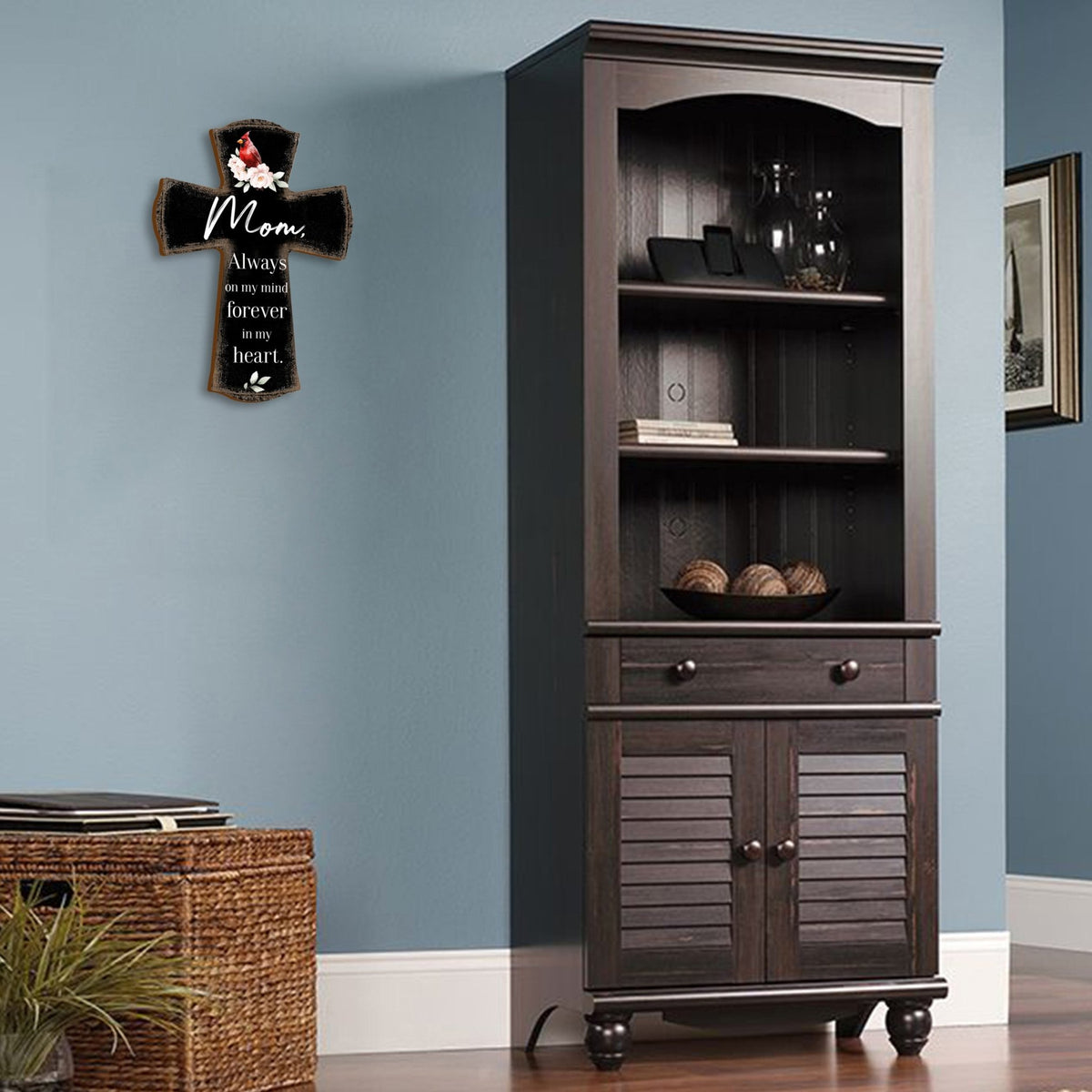 Modern Memorial Wall Cross Bereavement Gift - Always On My Mind - LifeSong Milestones