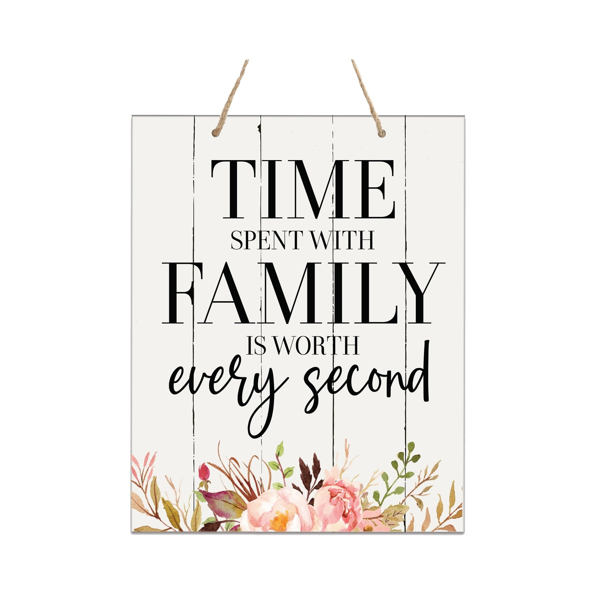 Modern Wooden Family Wall Hanging Rope Sign 12x15 - Bible Verse - LifeSong Milestones