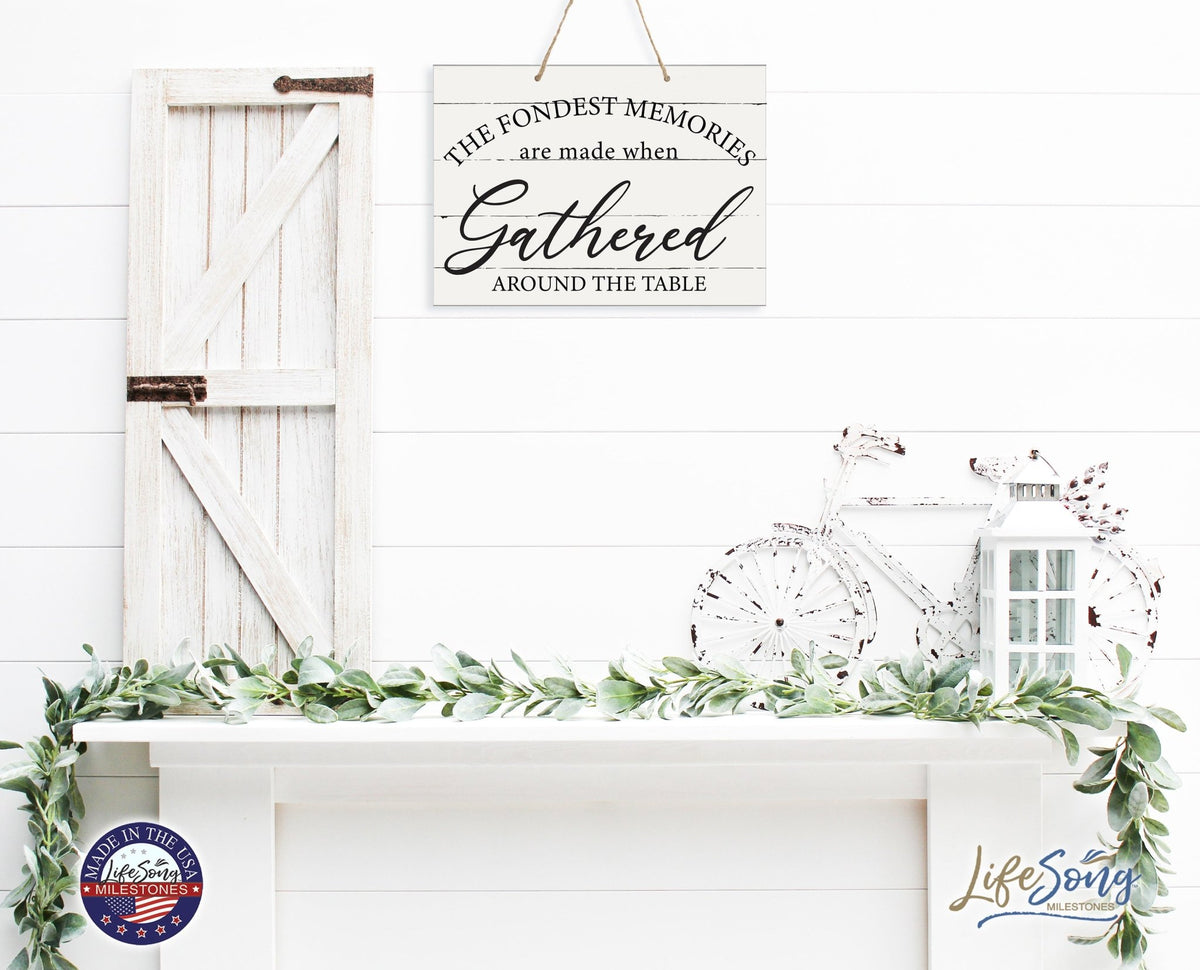 Modern Wooden Horizontal Wall Hanging Rope Sign 12x15 - Home - LifeSong Milestones