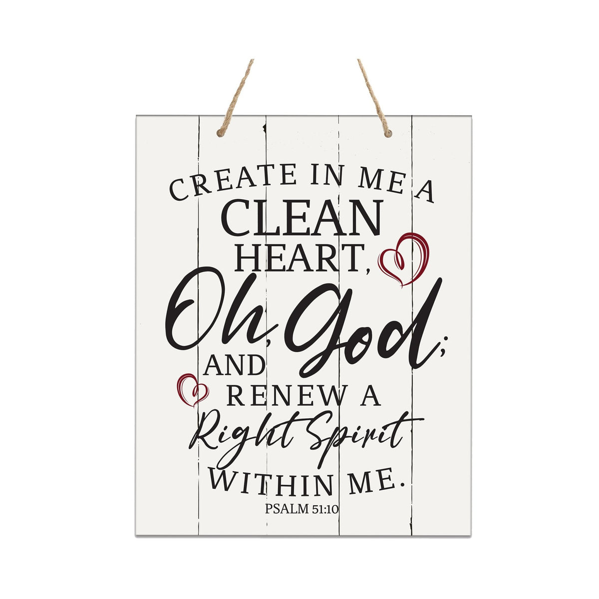 Modern Wooden Horizontal/Vertical Wall Hanging Rope Sign 12x15 - Bible Verse - LifeSong Milestones