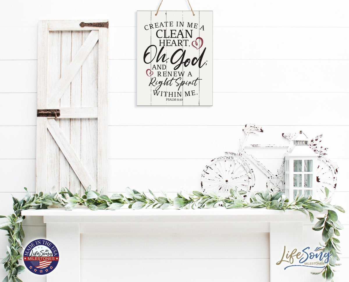 Modern Wooden Horizontal/Vertical Wall Hanging Rope Sign 12x15 - Bible Verse - LifeSong Milestones