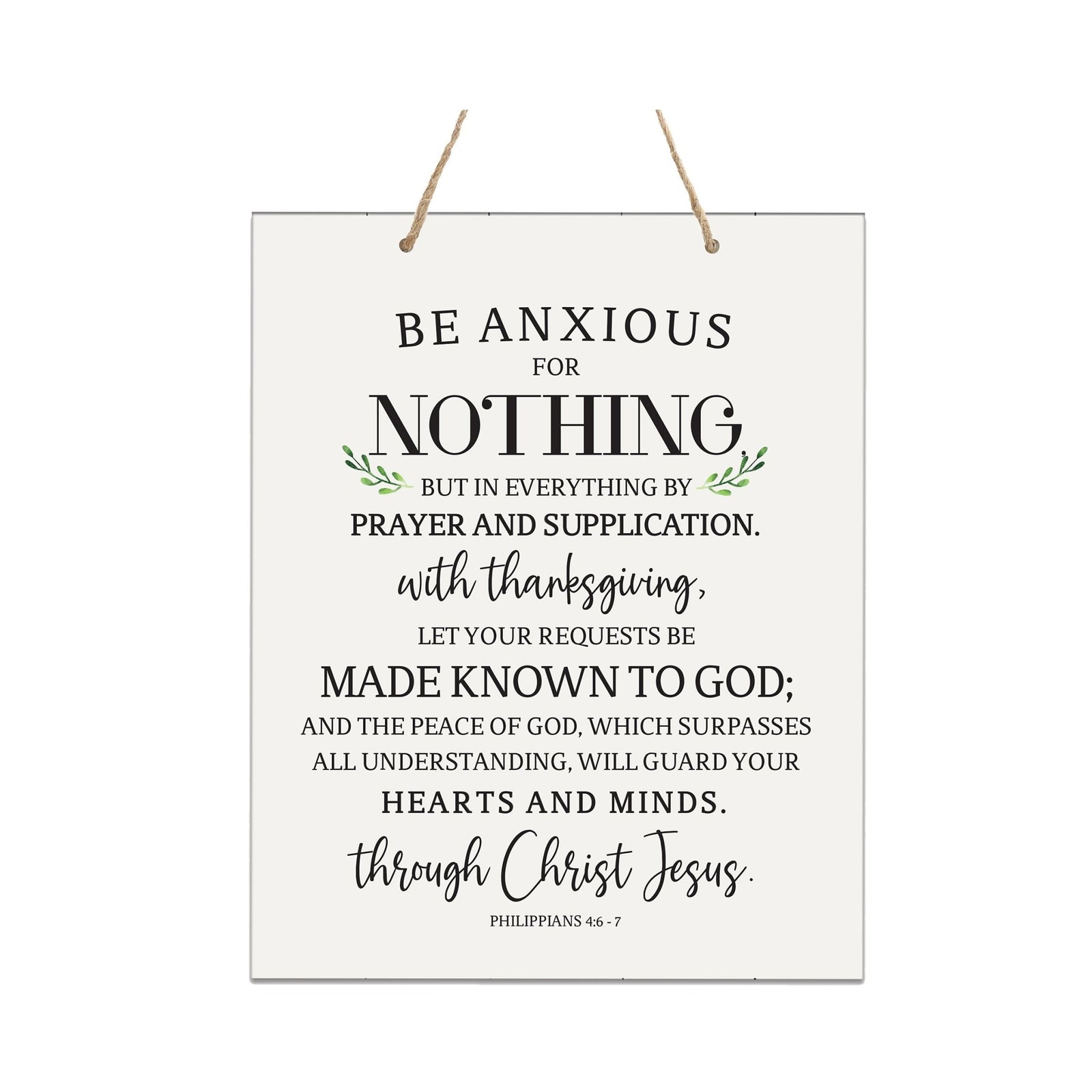 Modern Wooden Horizontal/Vertical Wall Hanging Rope Sign 12x15 - Bible Verse - LifeSong Milestones