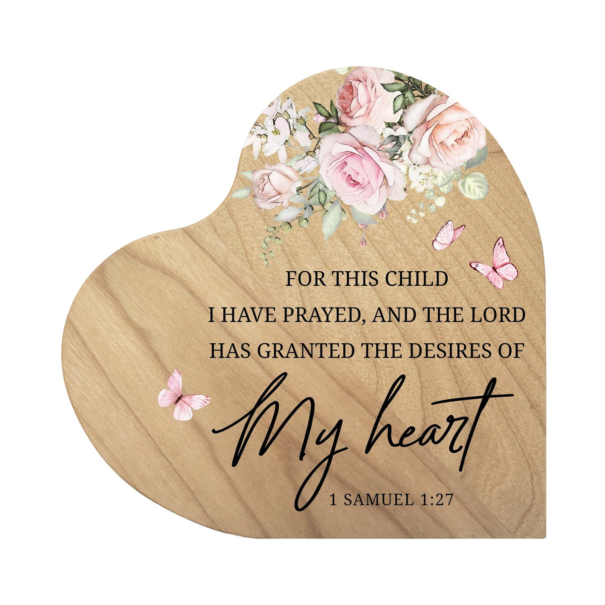 Modern Wooden Inspirational Heart Block 5in- My Heart - LifeSong Milestones