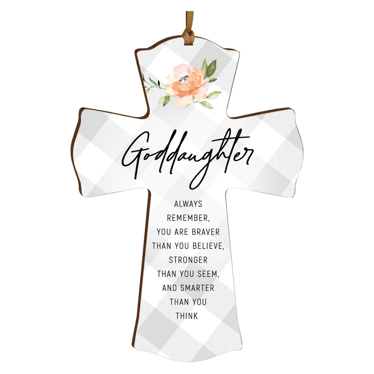 Modern Wooden Mini Cross Baptism Gift for Goddaughter - LifeSong Milestones