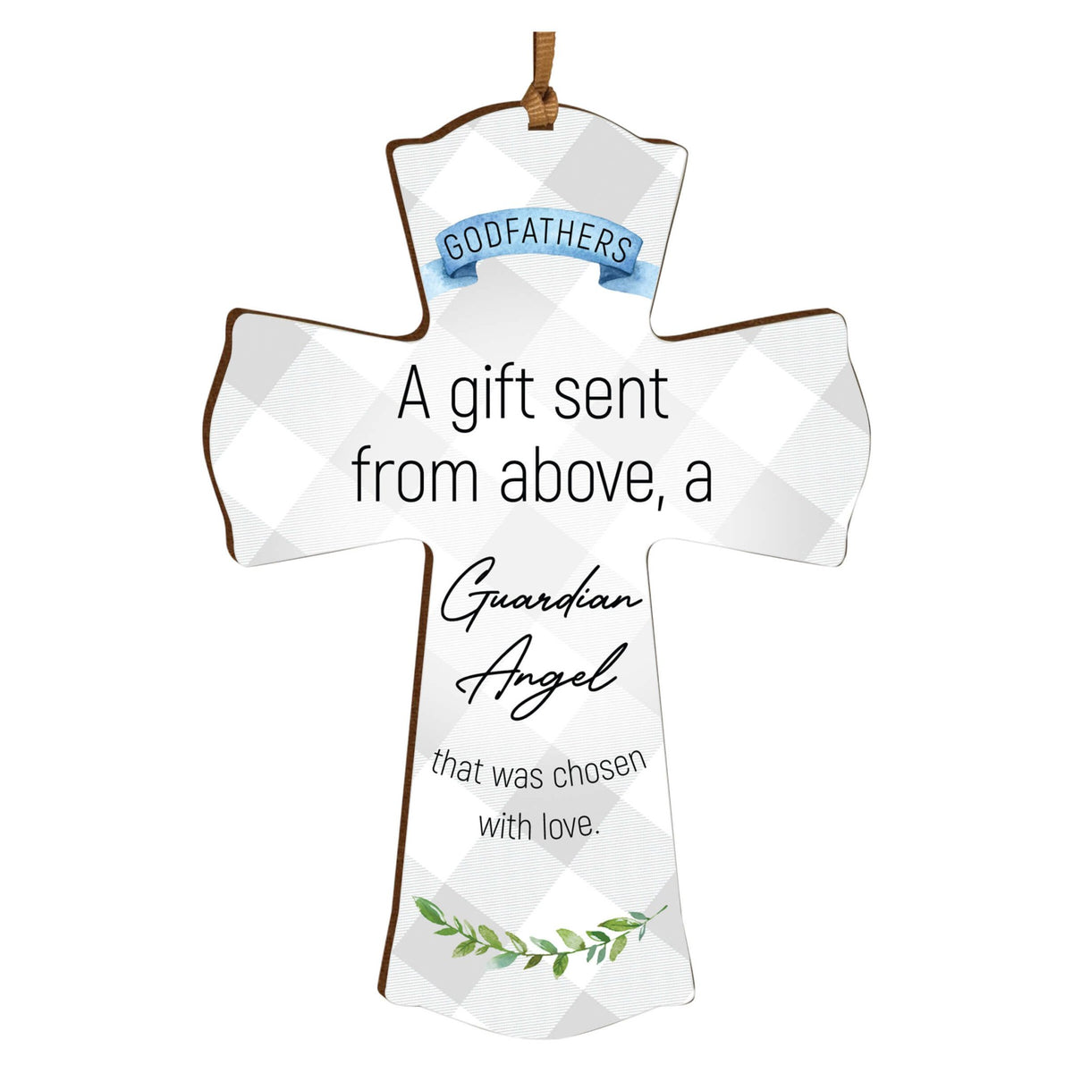 Modern Wooden Mini Cross for Godfather - A Gift Sent - LifeSong Milestones