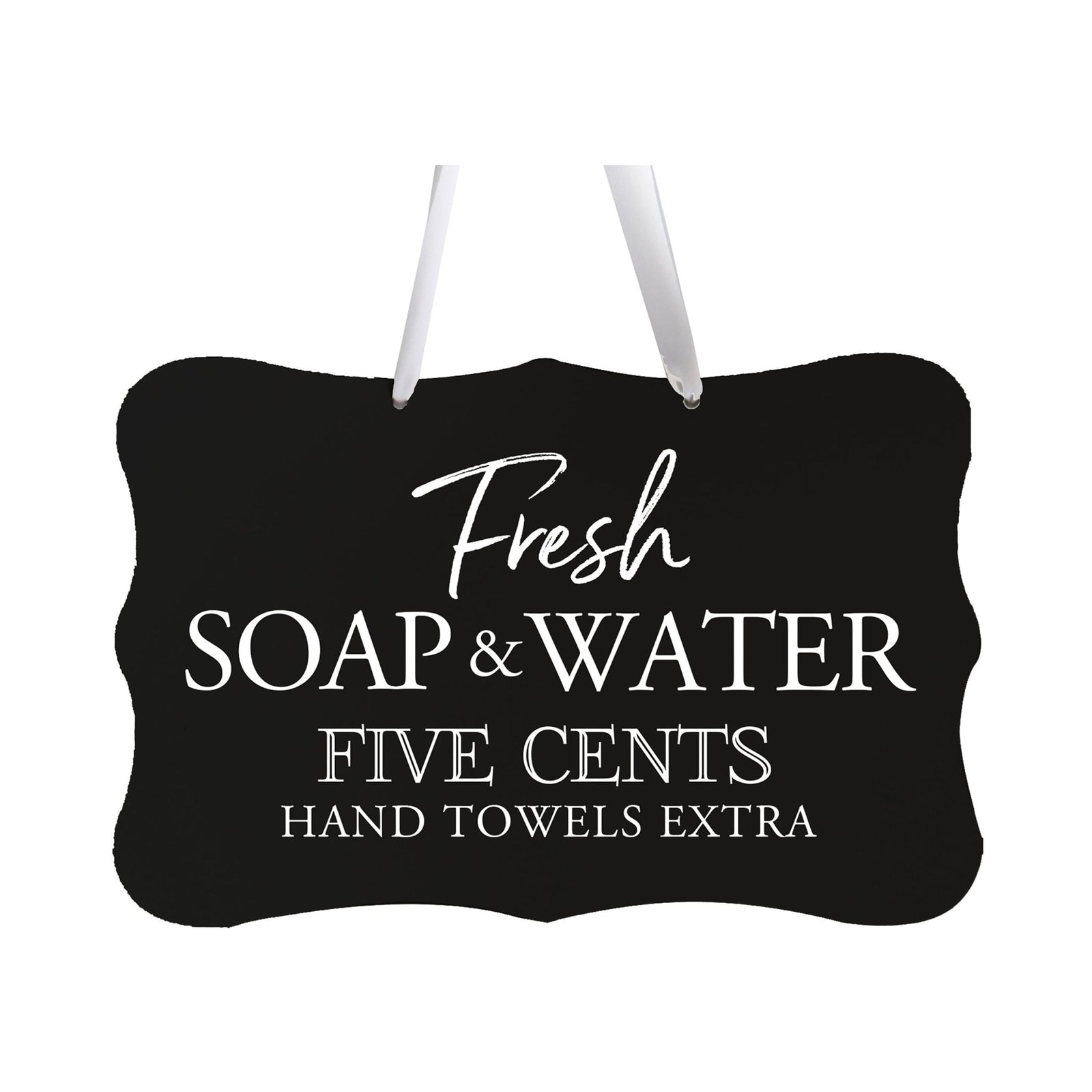 Modern Wooden Ribbon Sign Wall Decor 8” x 12” (Fresh Soap & Water Extra) - LifeSong Milestones