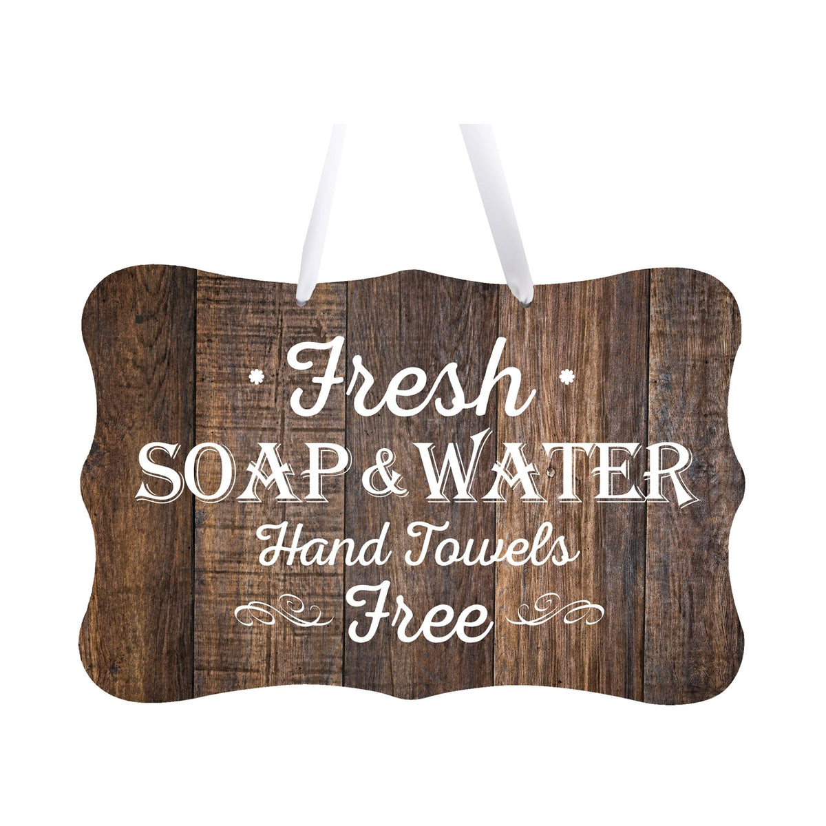 Modern Wooden Ribbon Sign Wall Decor 8” x 12” (Fresh soap & Water Free) - LifeSong Milestones