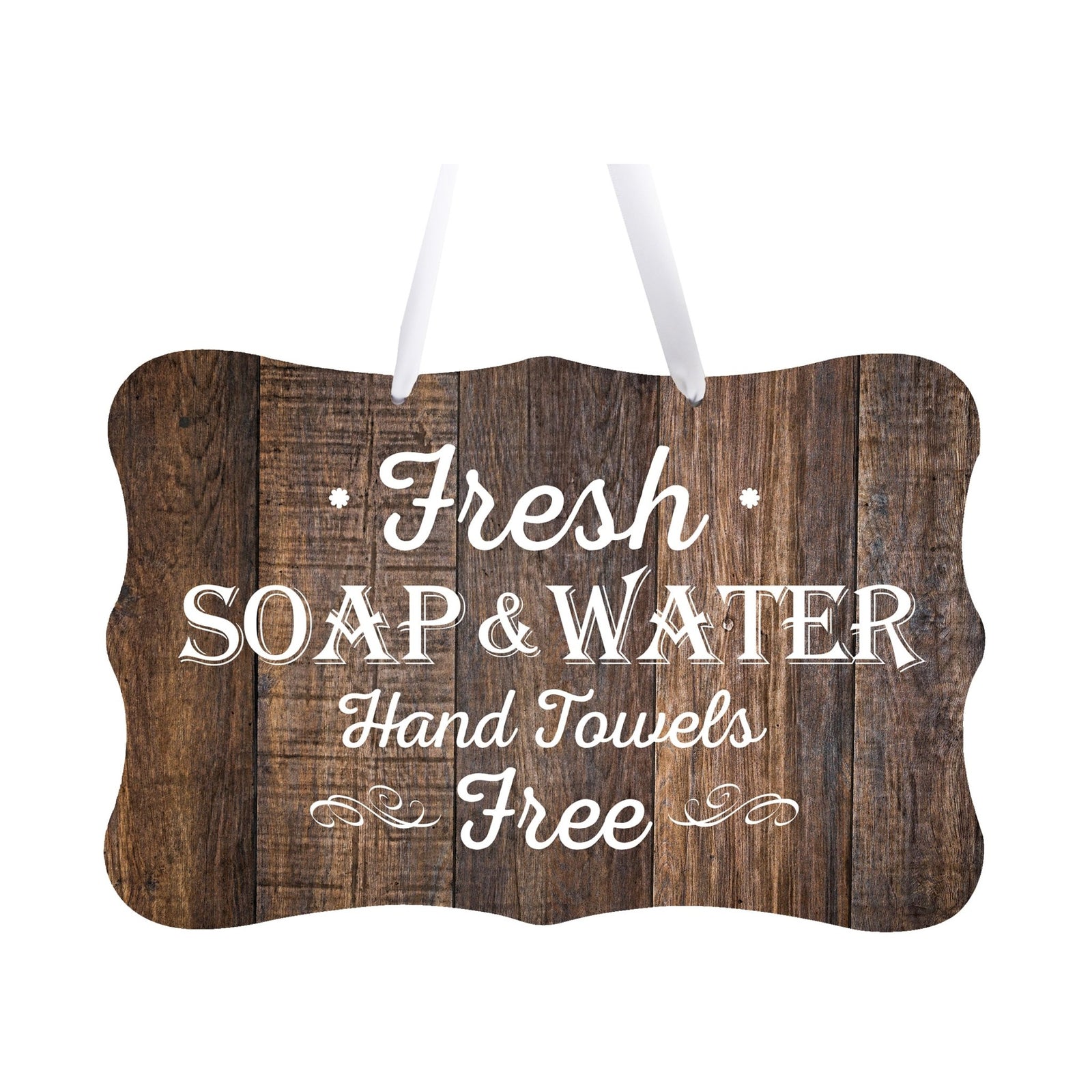 Modern Wooden Ribbon Sign Wall Decor 8” x 12” (Fresh soap & Water Free) - LifeSong Milestones