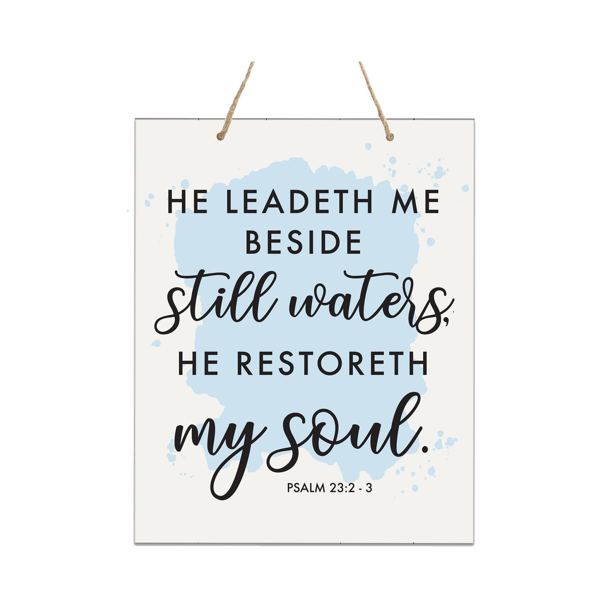 Modern Wooden Vertical Wall Hanging Rope Sign 12x15 - Bible Verse - LifeSong Milestones