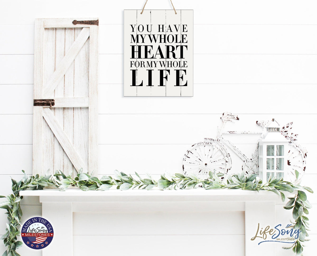 Modern Wooden Vertical Wall Hanging Rope Sign 12x15 - Family - LifeSong Milestones
