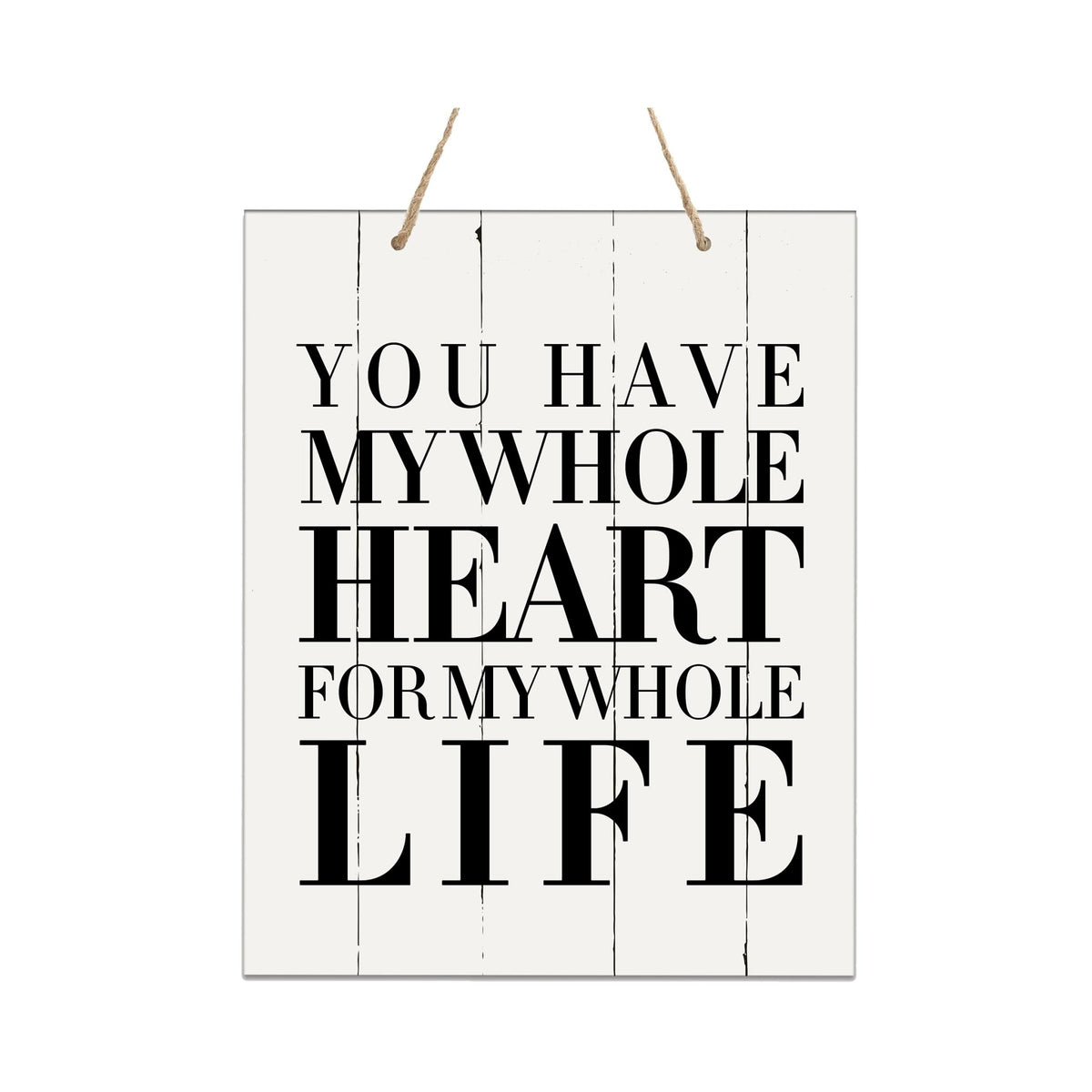 Modern Wooden Vertical Wall Hanging Rope Sign 12x15 - Family - LifeSong Milestones