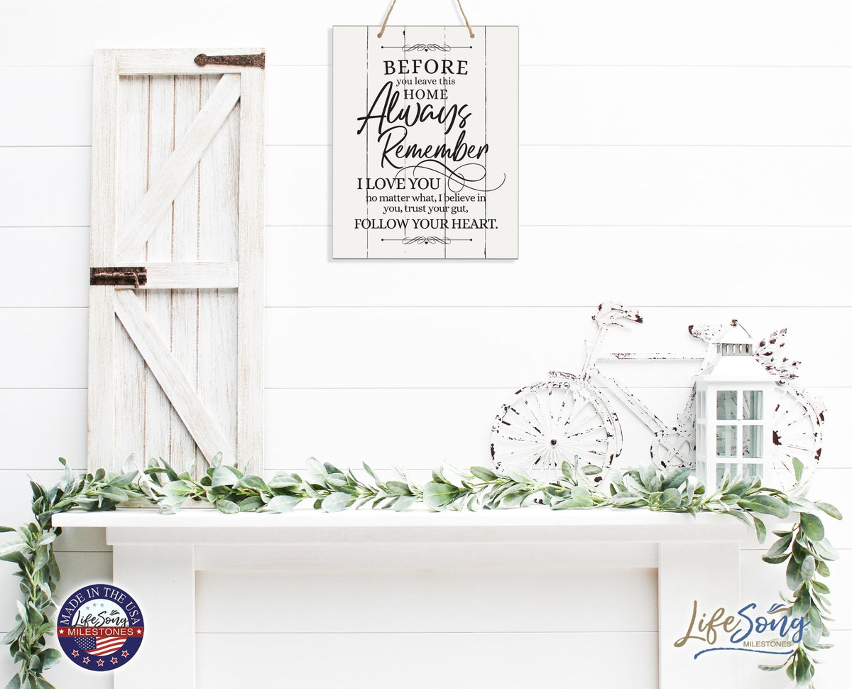 Modern Wooden Vertical Wall Hanging Rope Sign 12x15 - Family - LifeSong Milestones