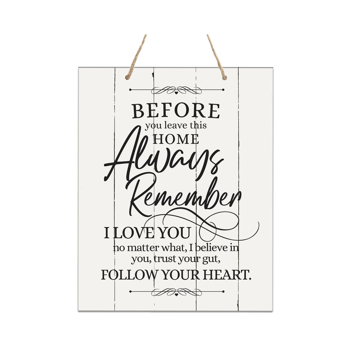 Modern Wooden Vertical Wall Hanging Rope Sign 12x15 - Family - LifeSong Milestones