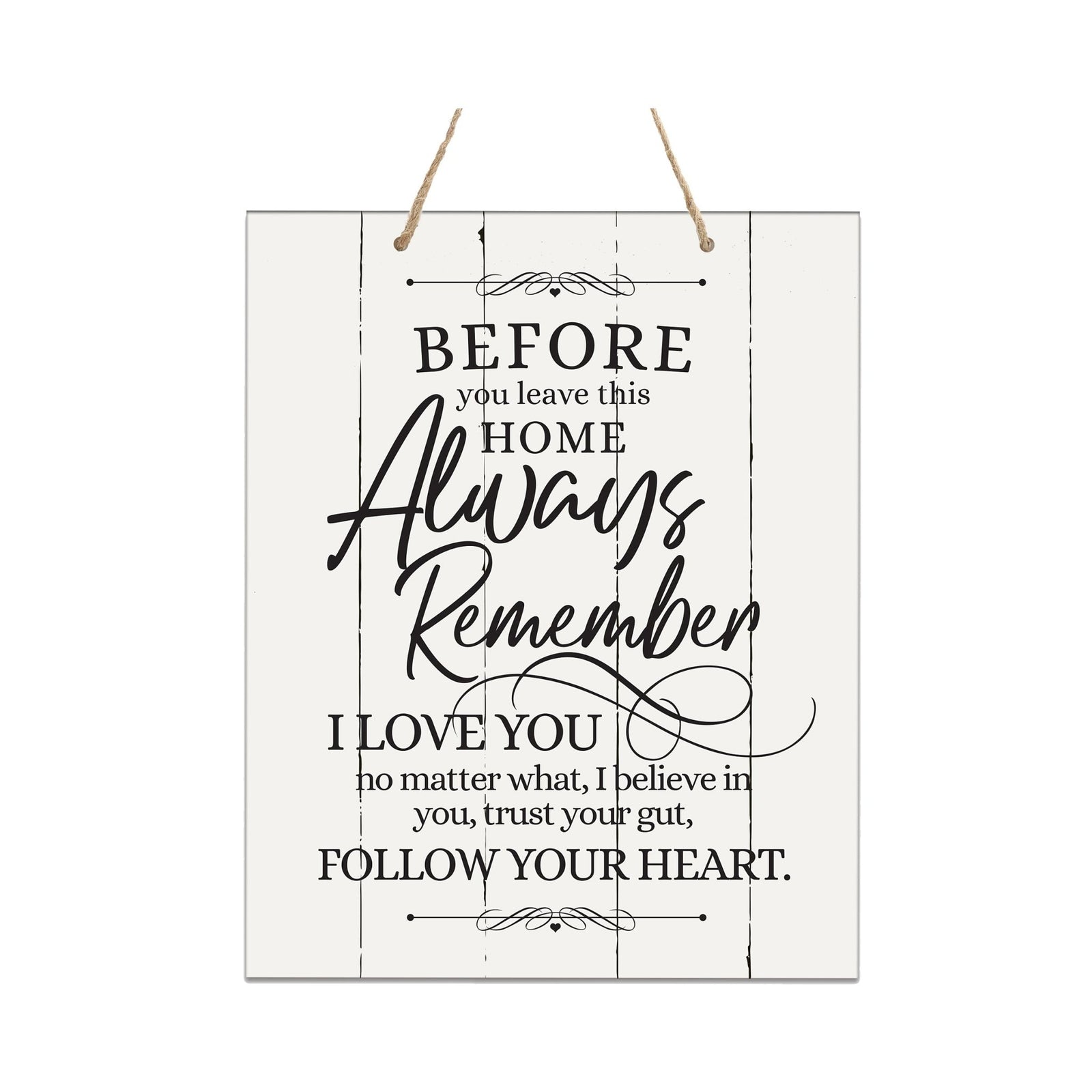 Modern Wooden Vertical Wall Hanging Rope Sign 12x15 - Family - LifeSong Milestones