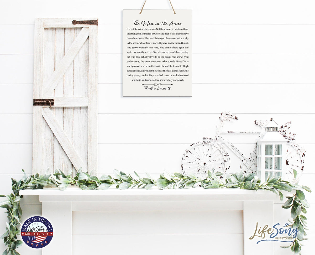 Modern Wooden Vertical Wall Hanging Rope Sign 12x15 - Family - LifeSong Milestones