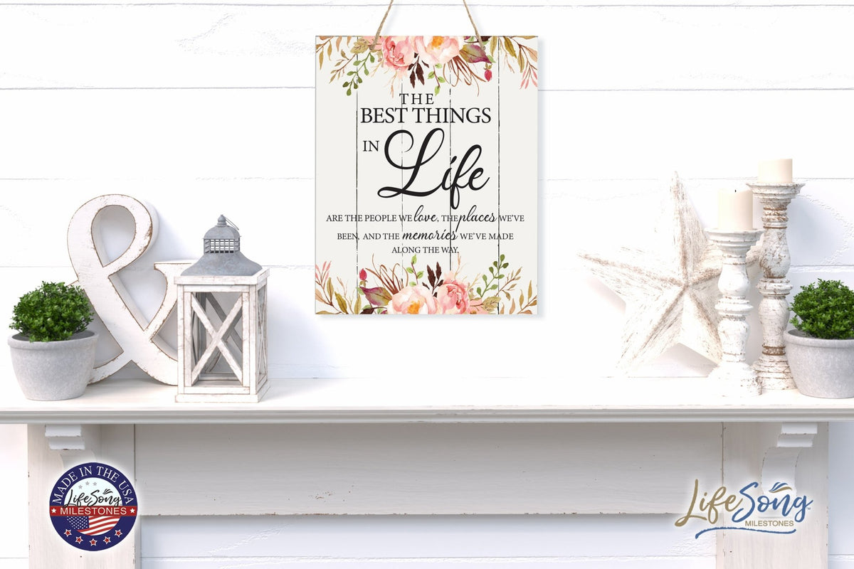 Modern Wooden Vertical Wall Hanging Rope Sign 12x15 - Home - LifeSong Milestones