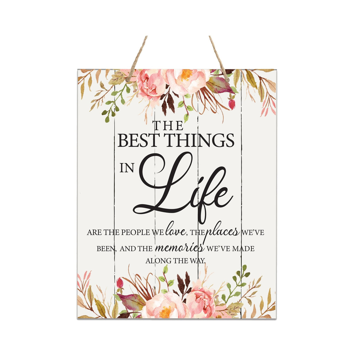 Modern Wooden Vertical Wall Hanging Rope Sign 12x15 - Home - LifeSong Milestones