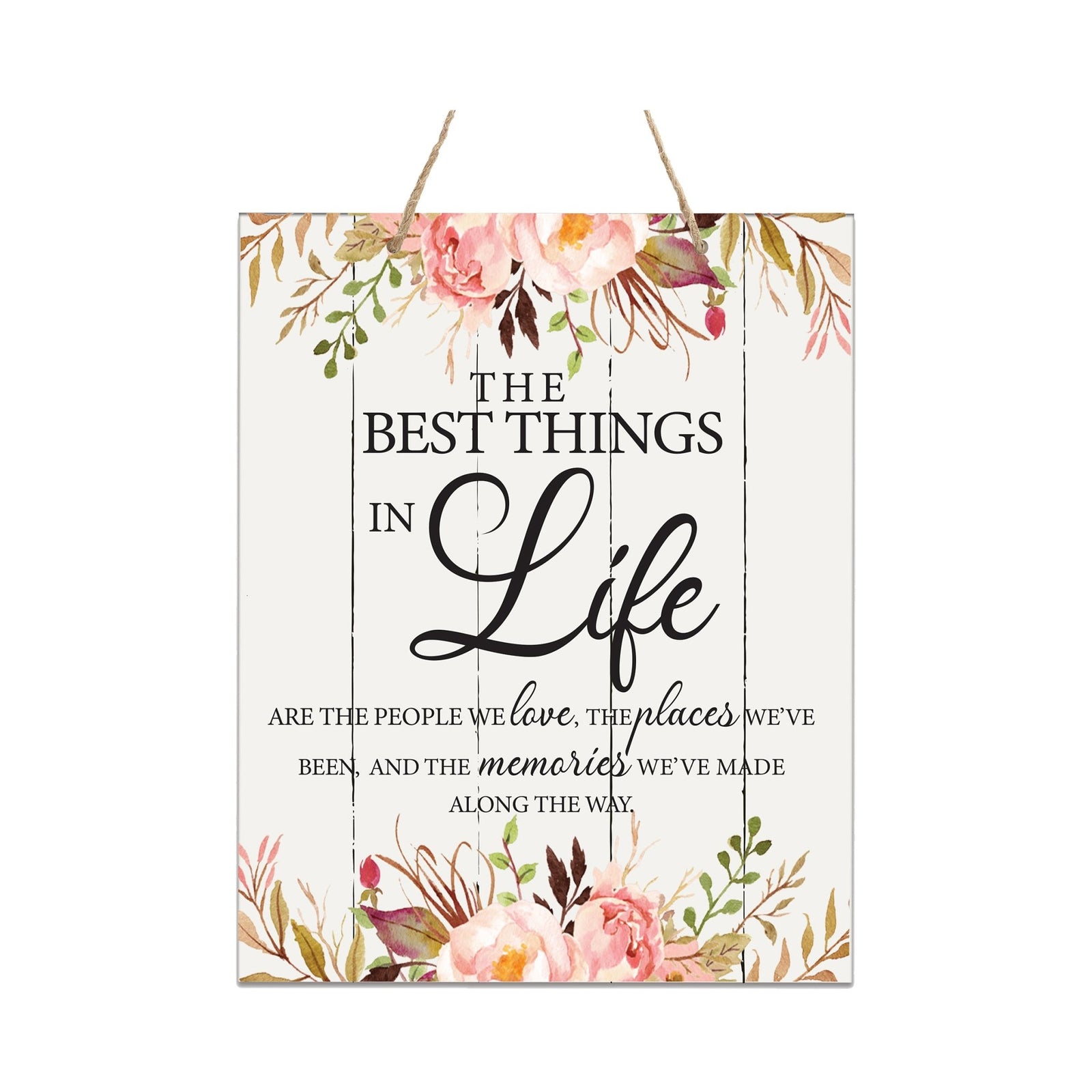 Modern Wooden Vertical Wall Hanging Rope Sign 12x15 - Home - LifeSong Milestones