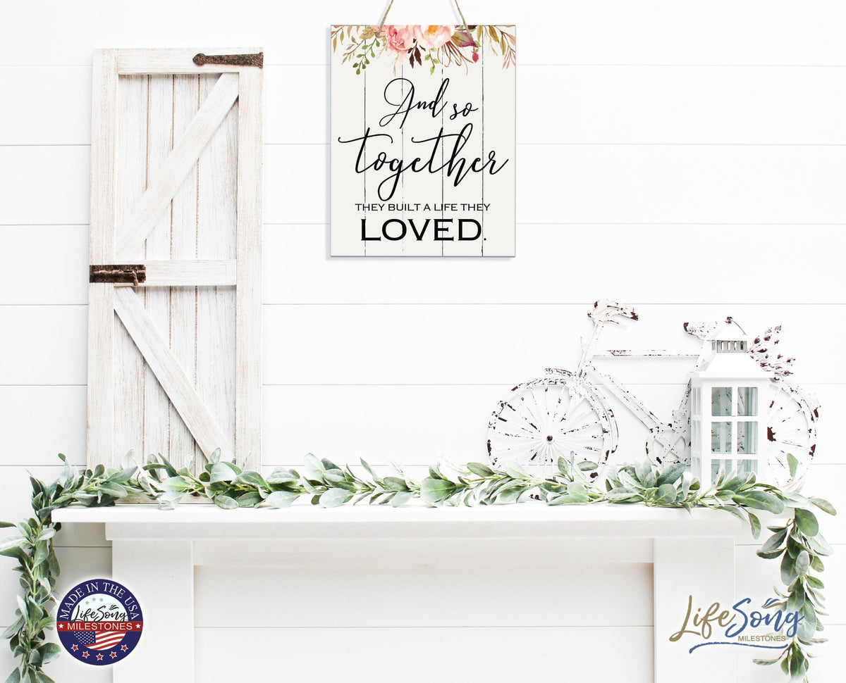 Modern Wooden Vertical Wall Hanging Rope Sign 12x15 - Home - LifeSong Milestones