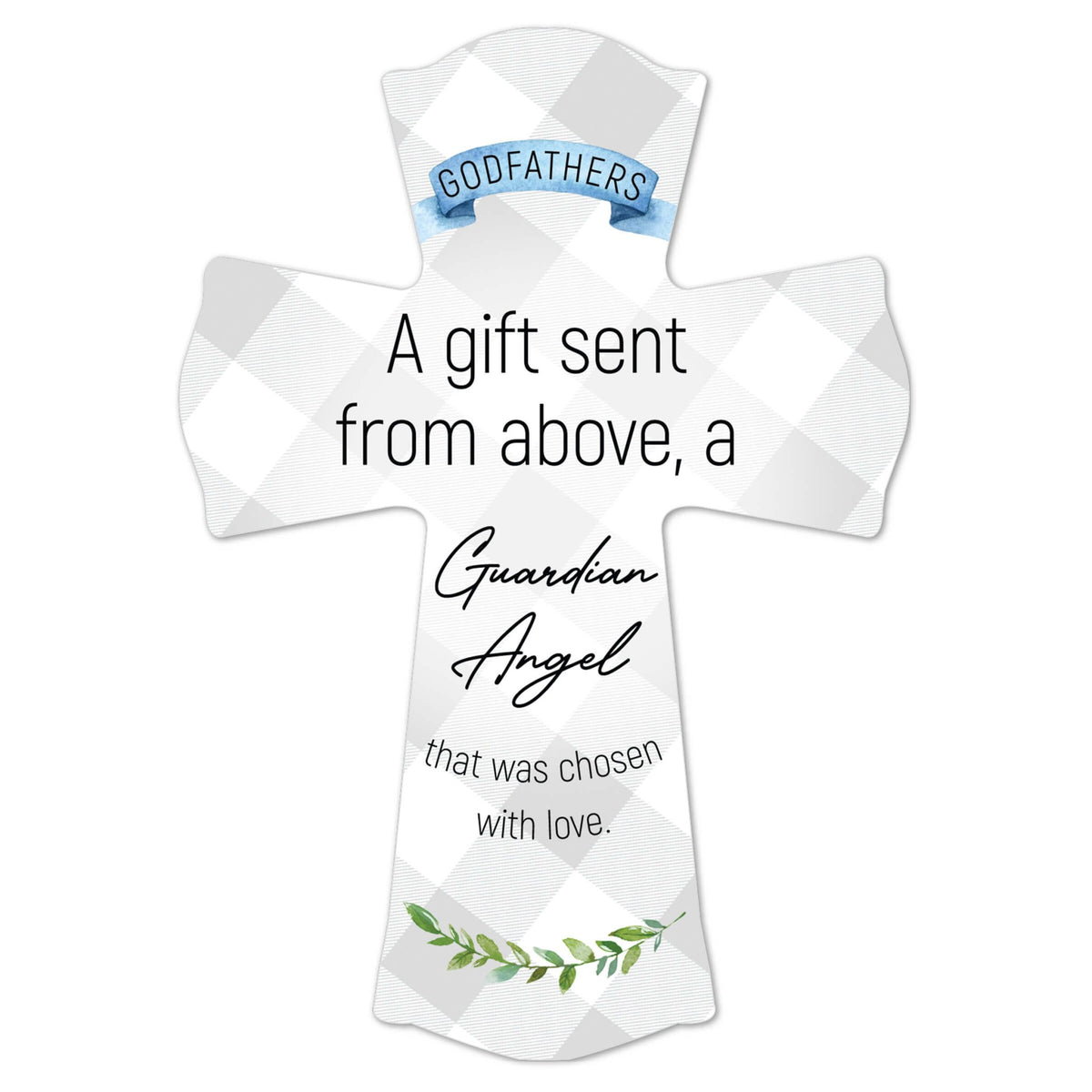 Modern Wooden Wall Cross for Godfather - A Gift Sent - LifeSong Milestones