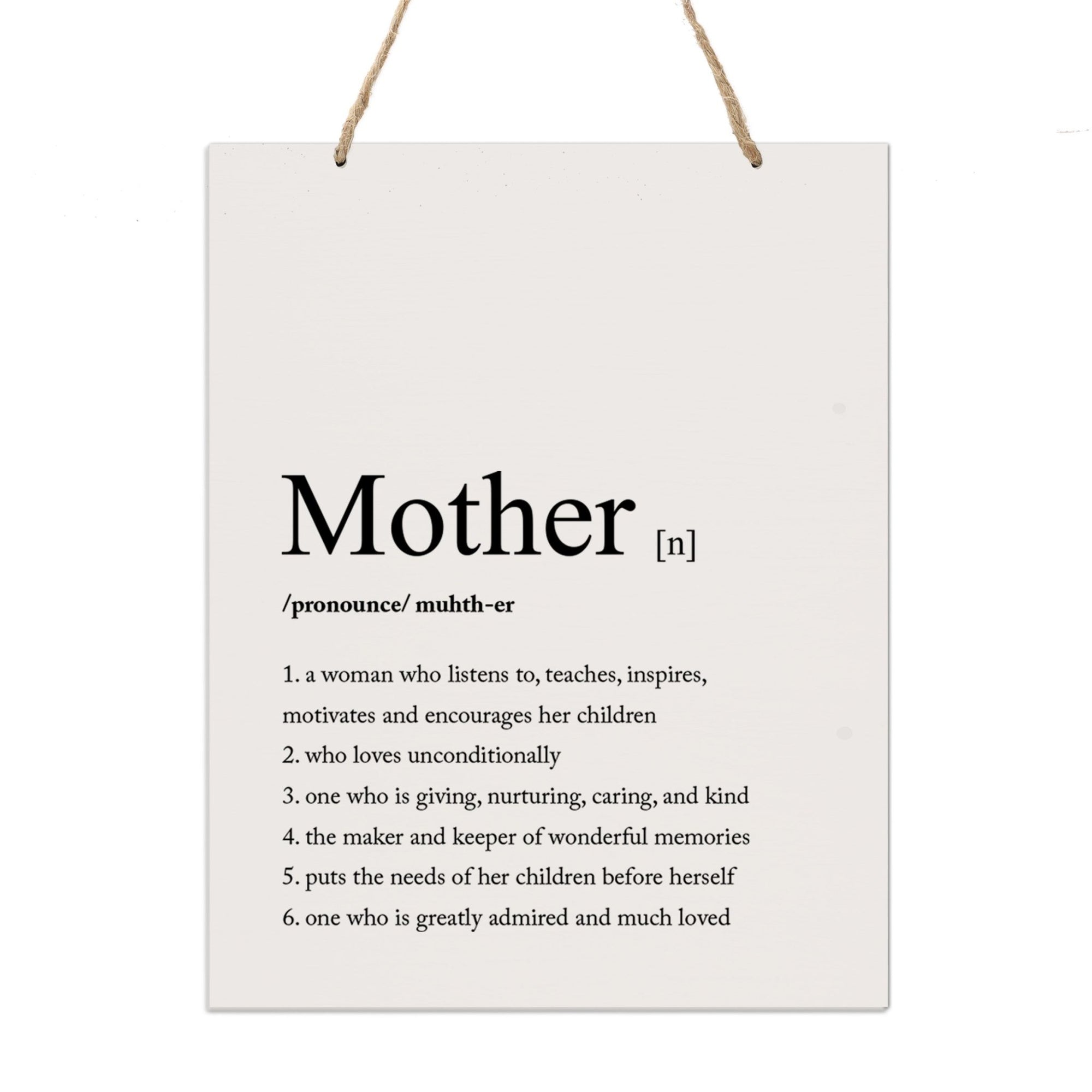 Mothers Day Gift Wall Hanging Sign With Definition 12x15 - LifeSong Milestones