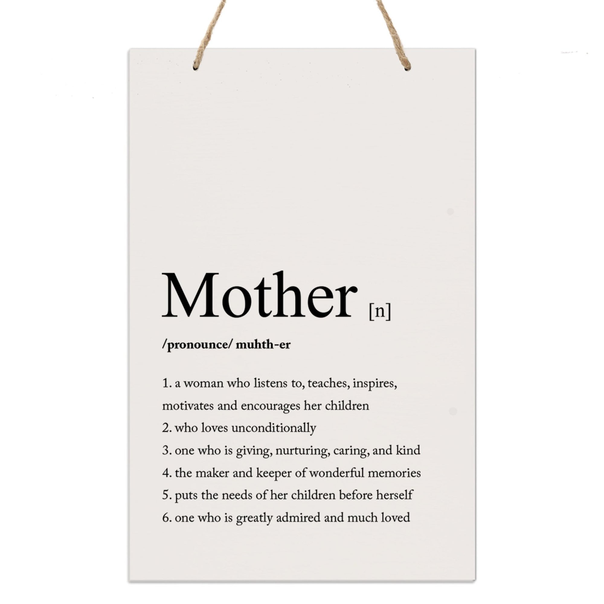 Mothers Day Gift Wall Hanging Sign With Definition 8x12 - LifeSong Milestones