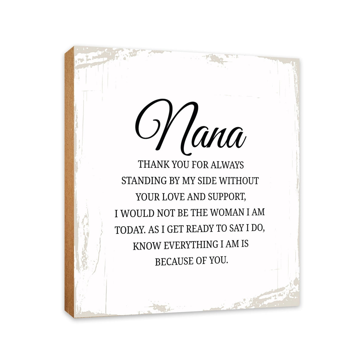 Nana Thank You Floral 6x6 Inches Wood Family Art Sign Tabletop and Shelving For Home Décor - LifeSong Milestones