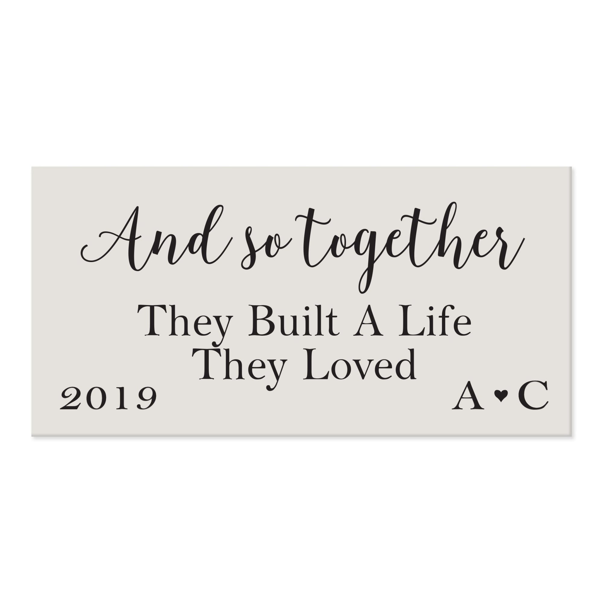 New Home Family Wall Decor Sign Gift - And So Together Initials - LifeSong Milestones