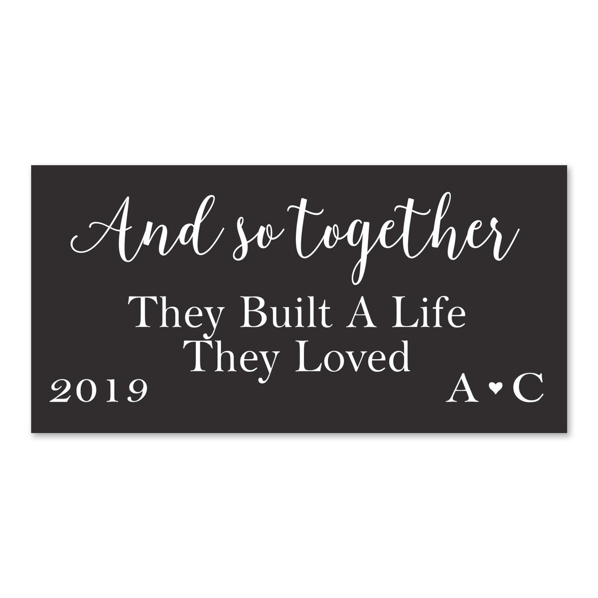 New Home Family Wall Decor Sign Gift - And So Together Initials - LifeSong Milestones