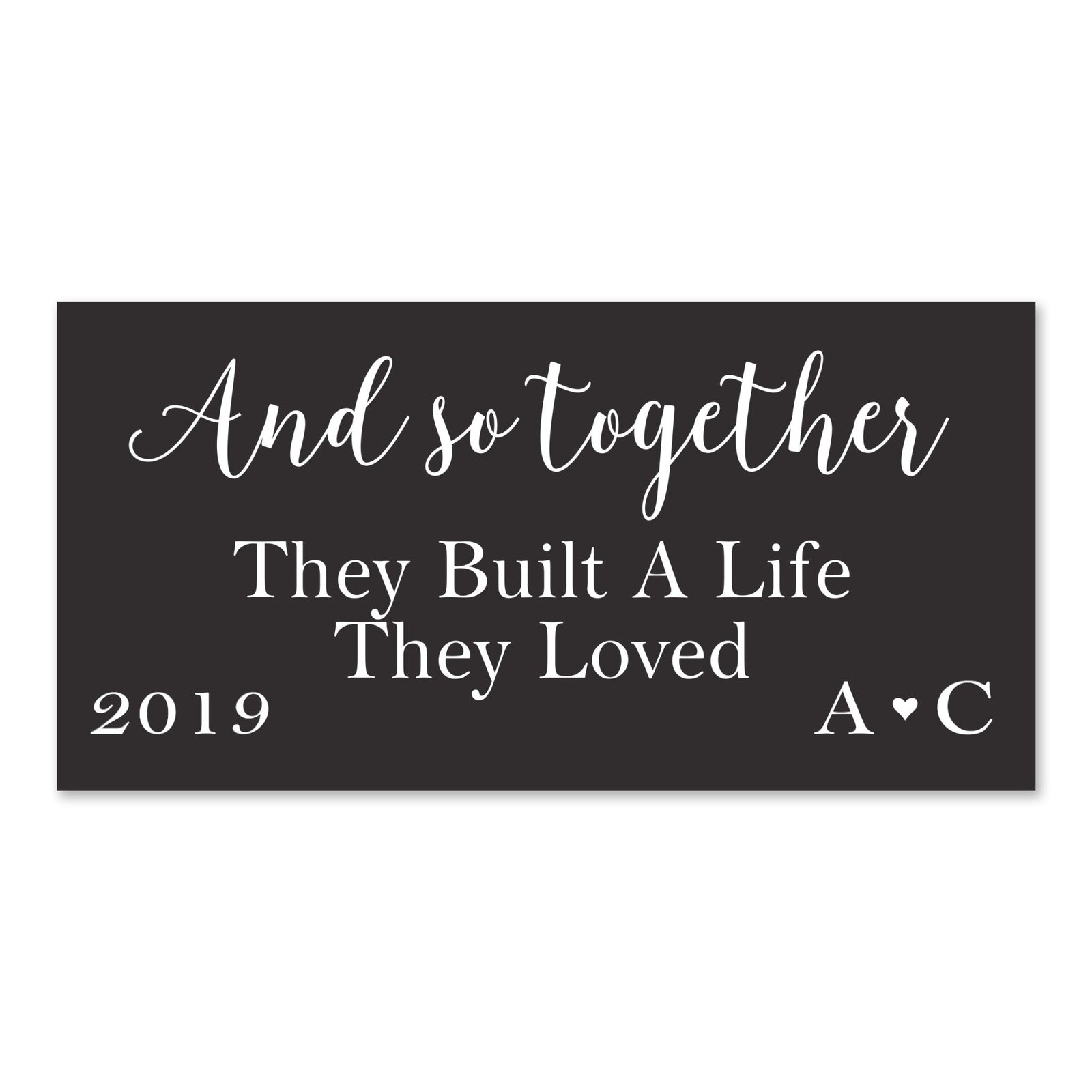 New Home Family Wall Decor Sign Gift - And So Together Initials - LifeSong Milestones
