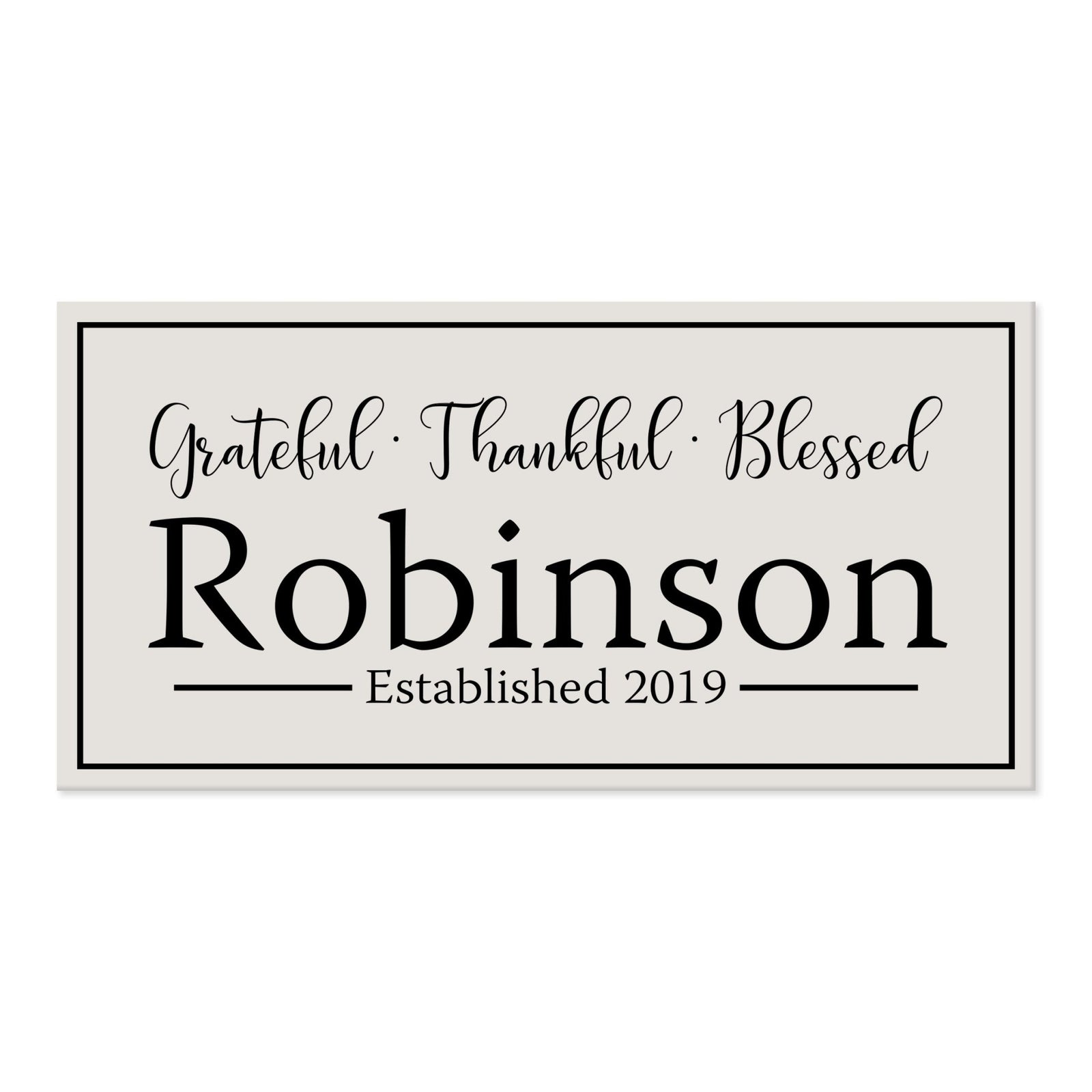 New Home Family Wall Decor Sign Gift - Grateful Thankful Blessed - LifeSong Milestones