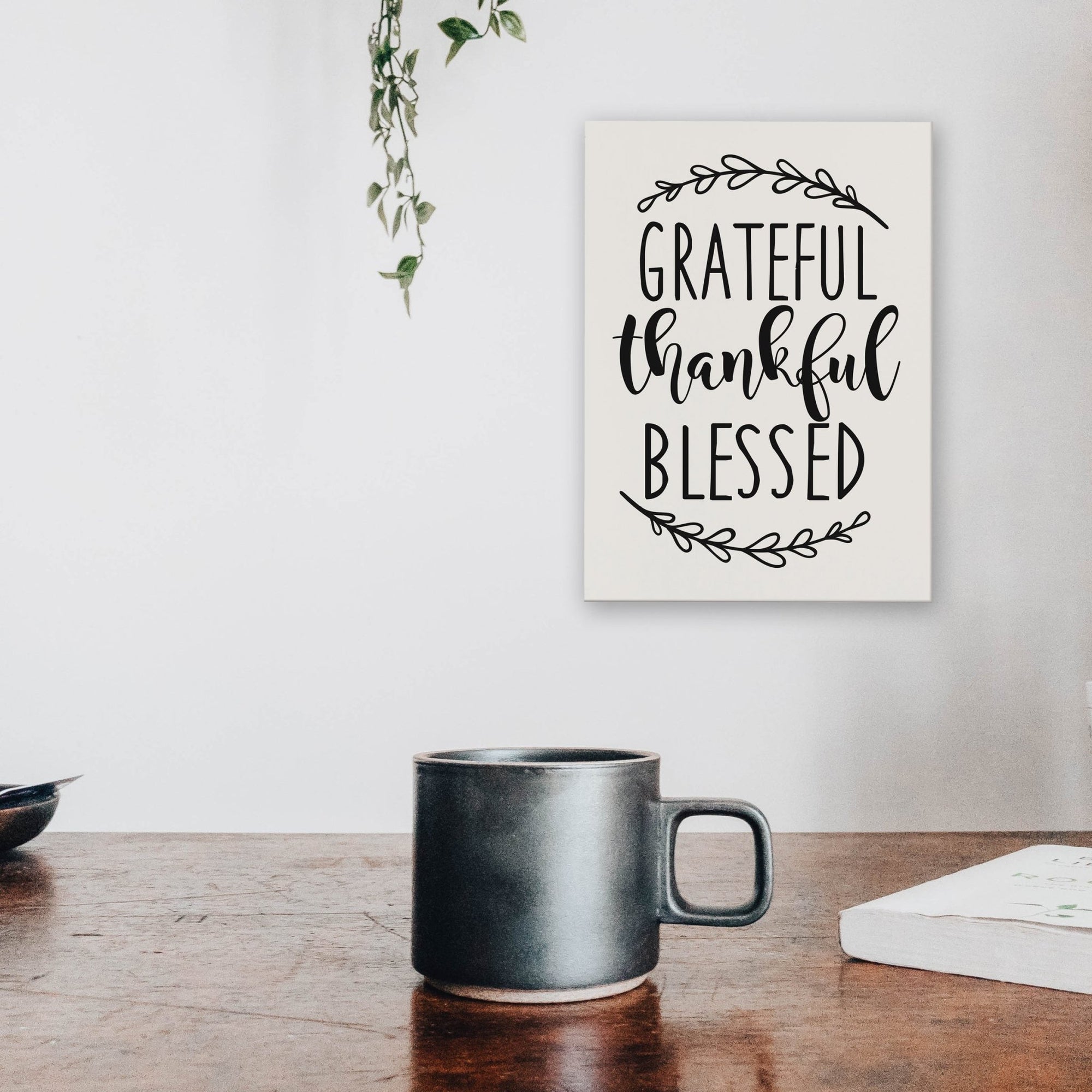 New Home Family Wall Decor Sign Gift - Grateful Thankful Blessed - LifeSong Milestones